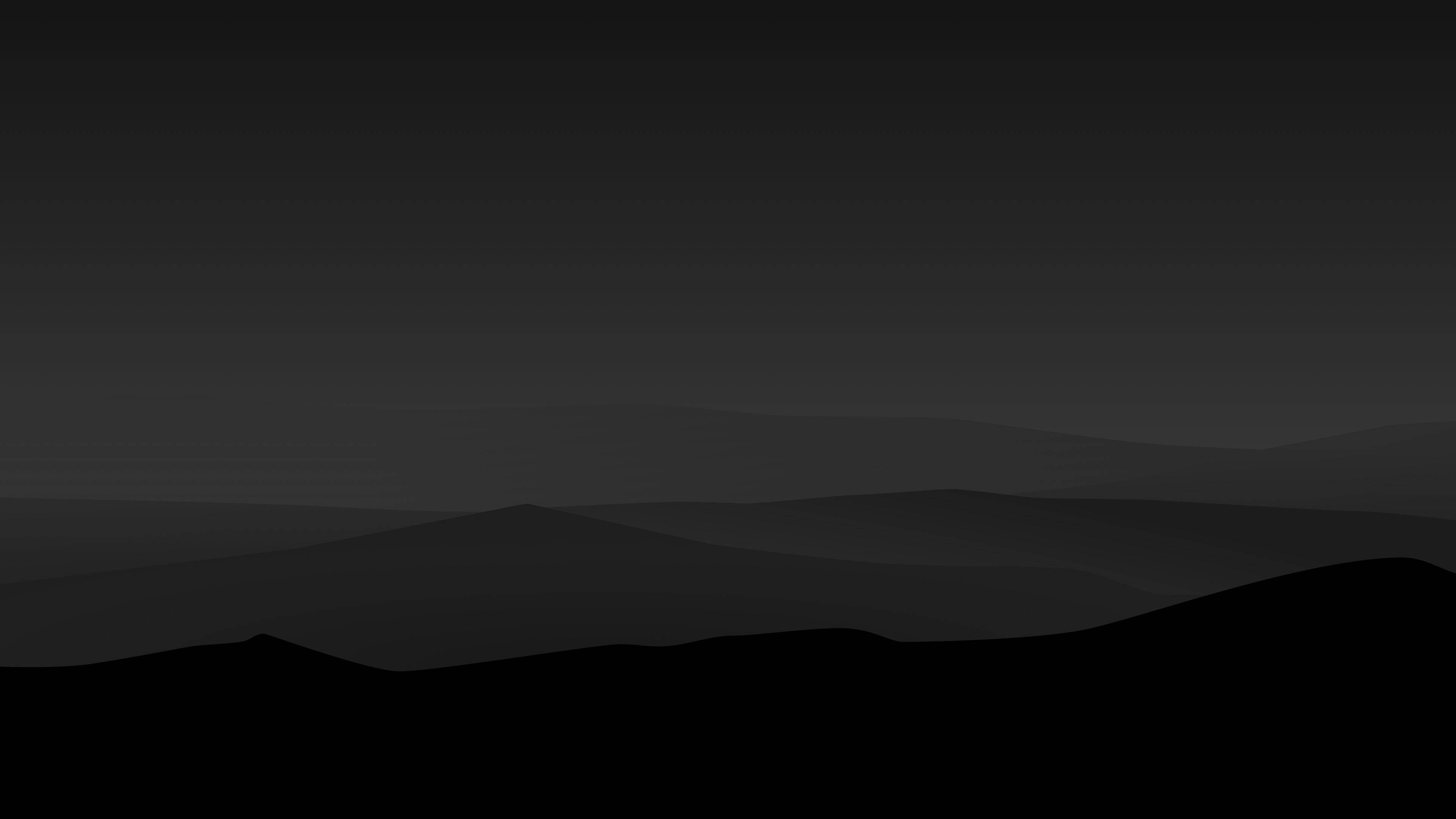 minimalist, monochrome, mountain silhouettes, 4K Desktop Wallpaper