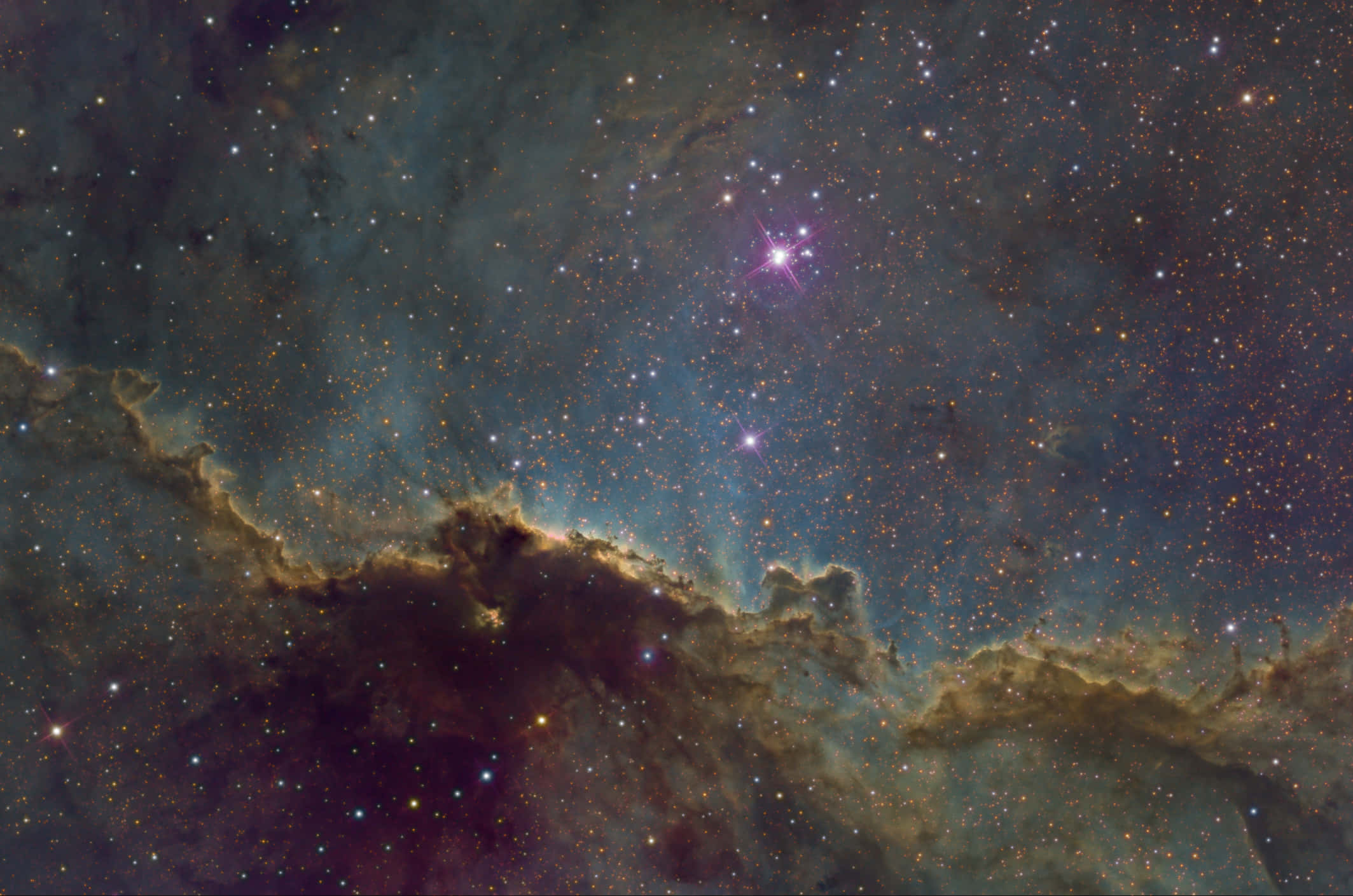 Dark Matter 2127 x 1410, cosmic nebula, deep blues, Full HD Desktop Wallpaper
