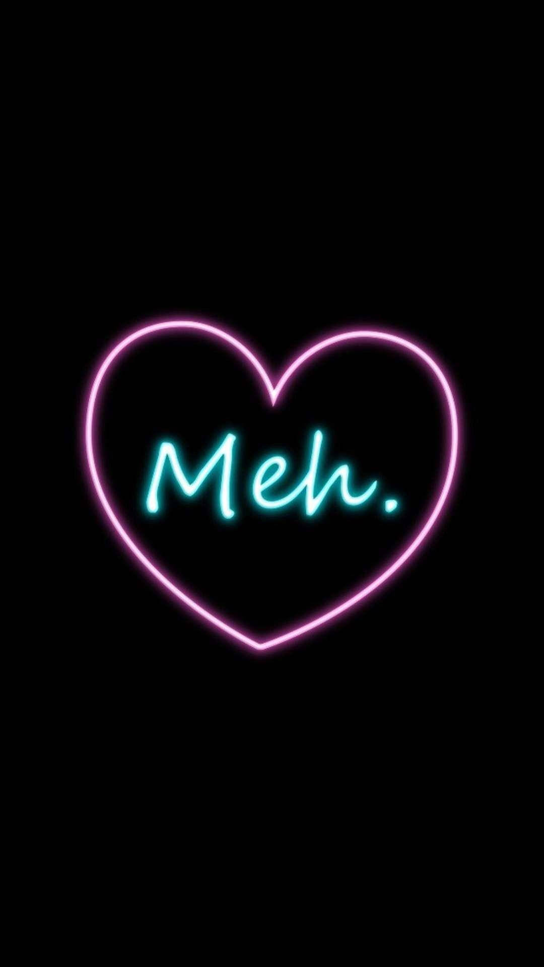 Dark Neon iPhone, neon heart, Meh, Full HD Phone Wallpaper