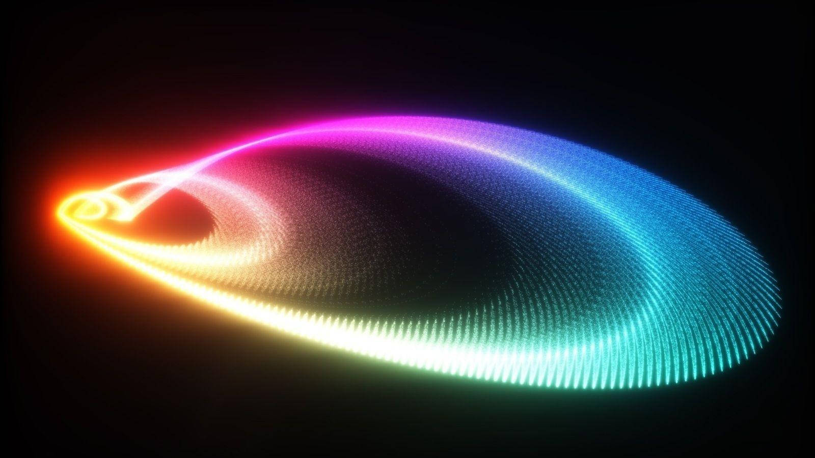 Dark Neon, neon spiral, orange, HD Desktop Wallpaper