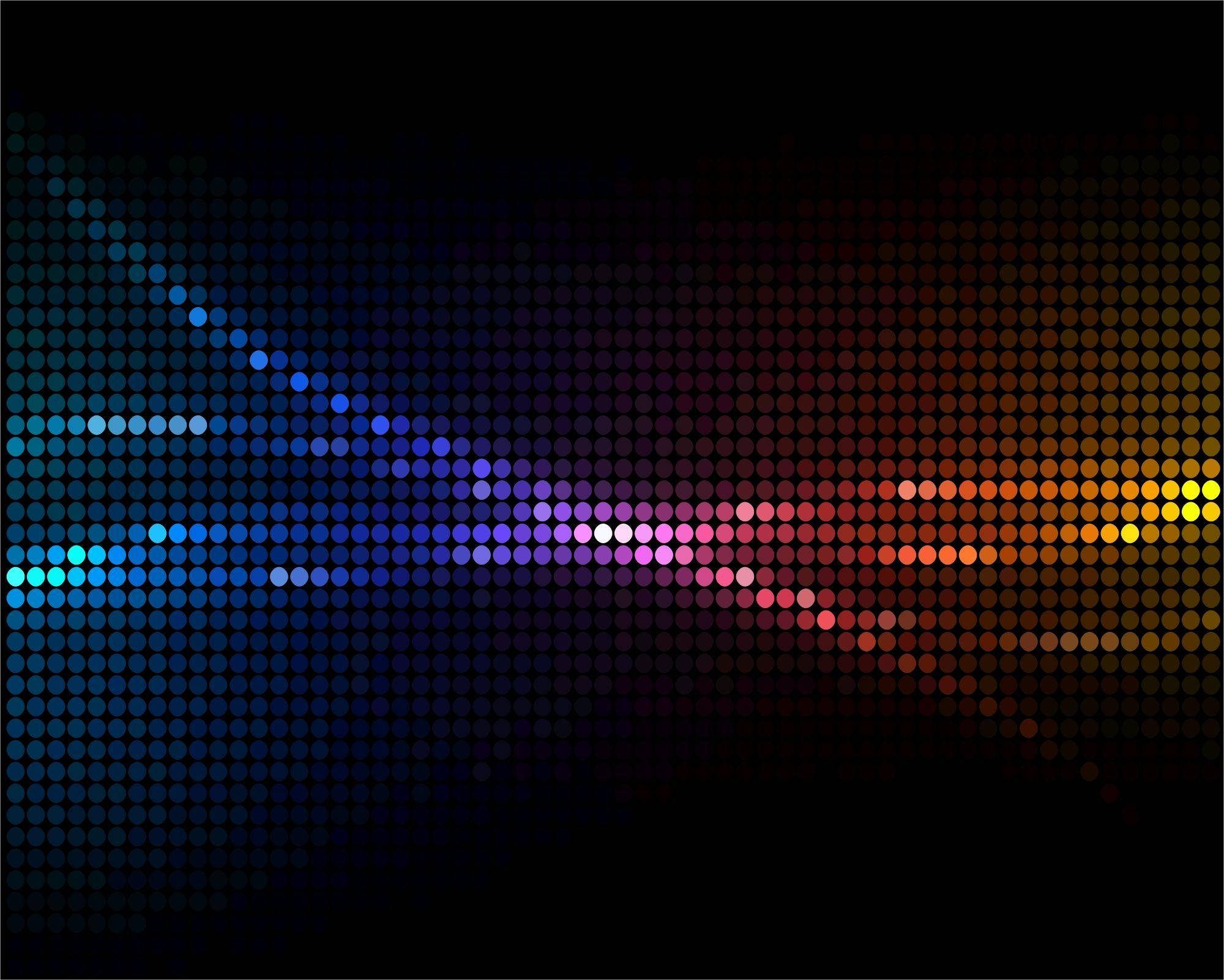 Dark Neon, rainbow dots, blue to orange gradient, Full HD Desktop Wallpaper