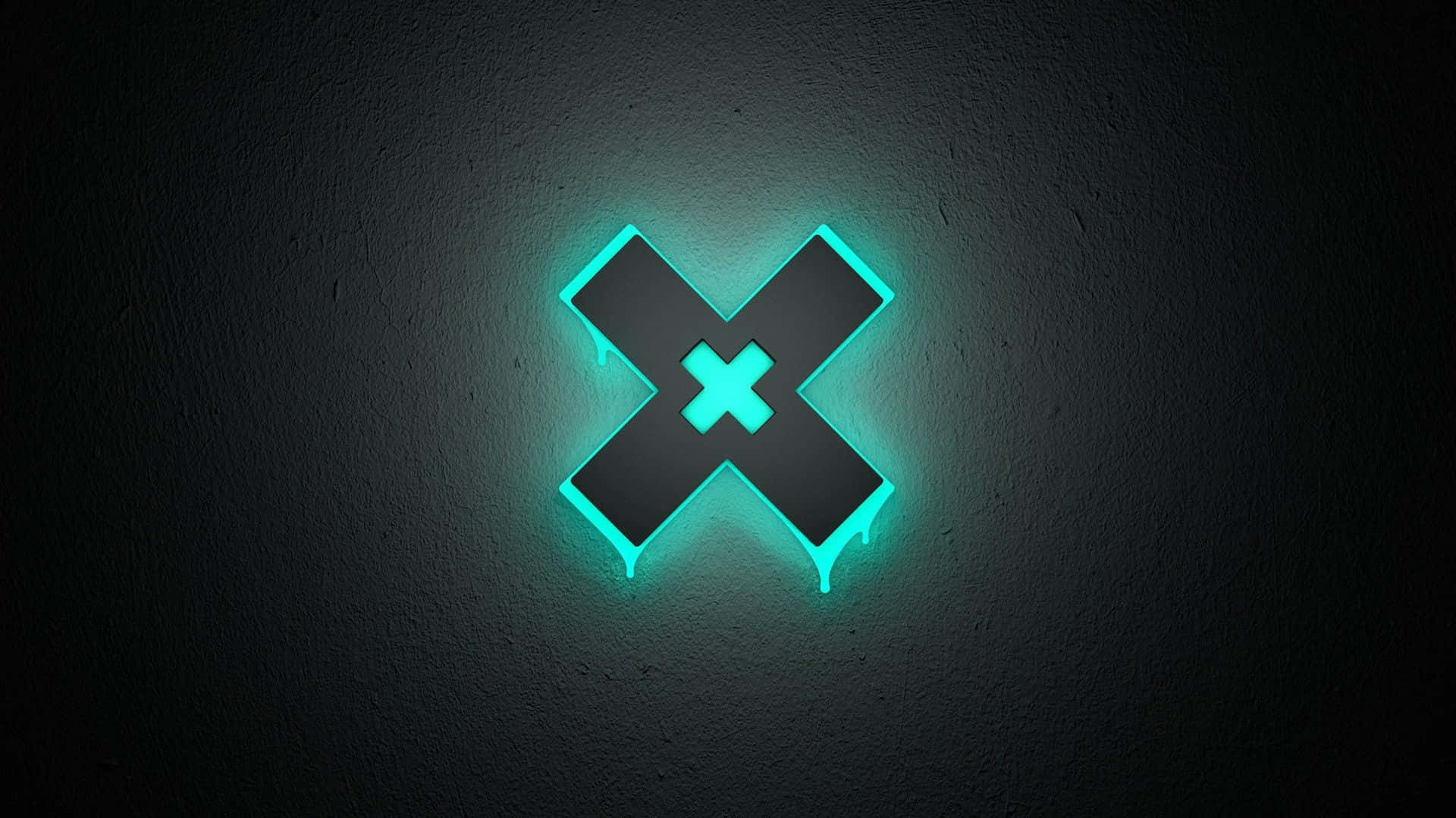 black neon, teal neon, dark textured wall, Full HD Desktop Wallpaper