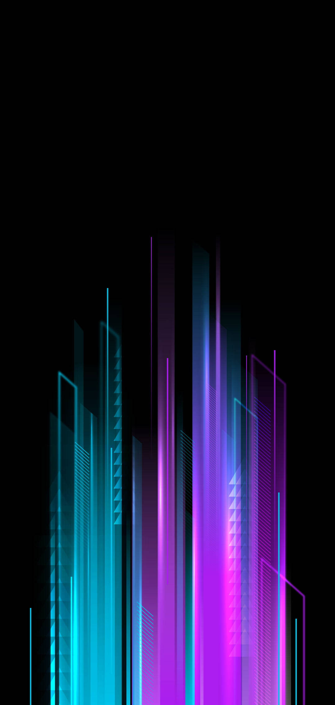 Dark Neon, neon skyscrapers, electric blue, Full HD Phone Wallpaper