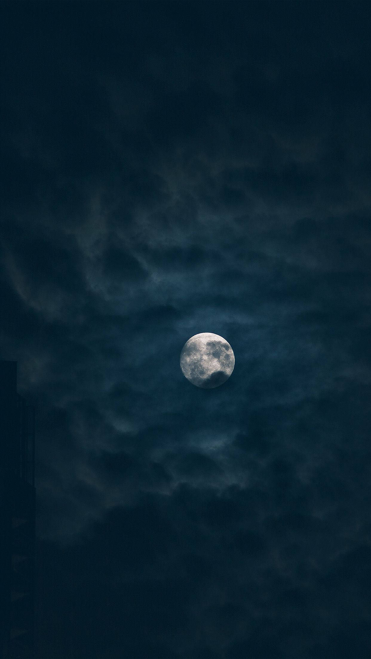 Dark Night, full moon, swirling dark clouds, Full HD Phone Wallpaper