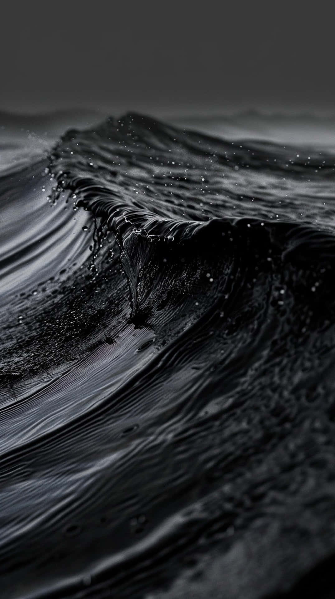 Dark Ocean, waves, monochrome, Full HD Phone Wallpaper