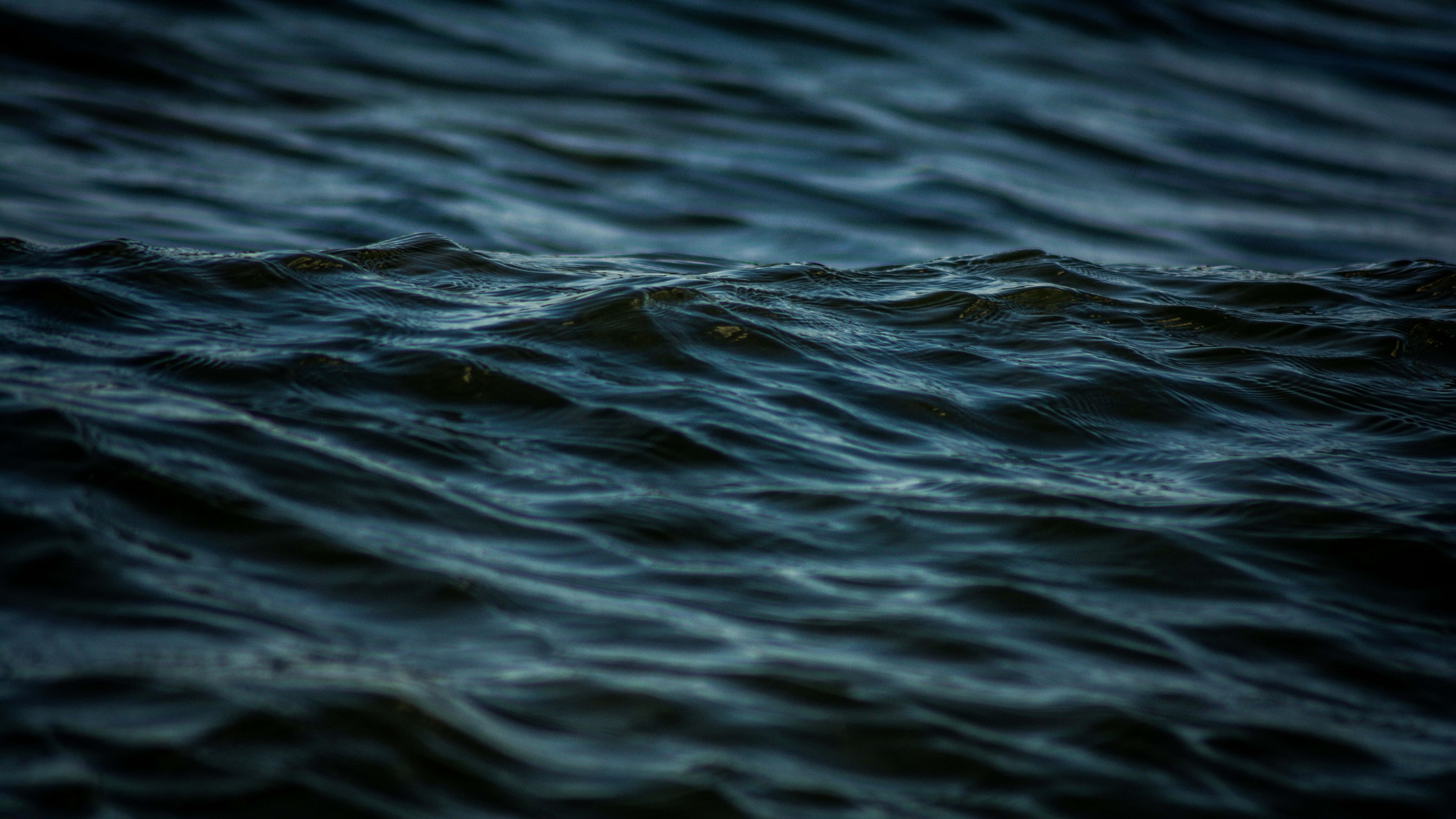 Dark Ocean, dusk, dark blue ocean, 5K Desktop Wallpaper