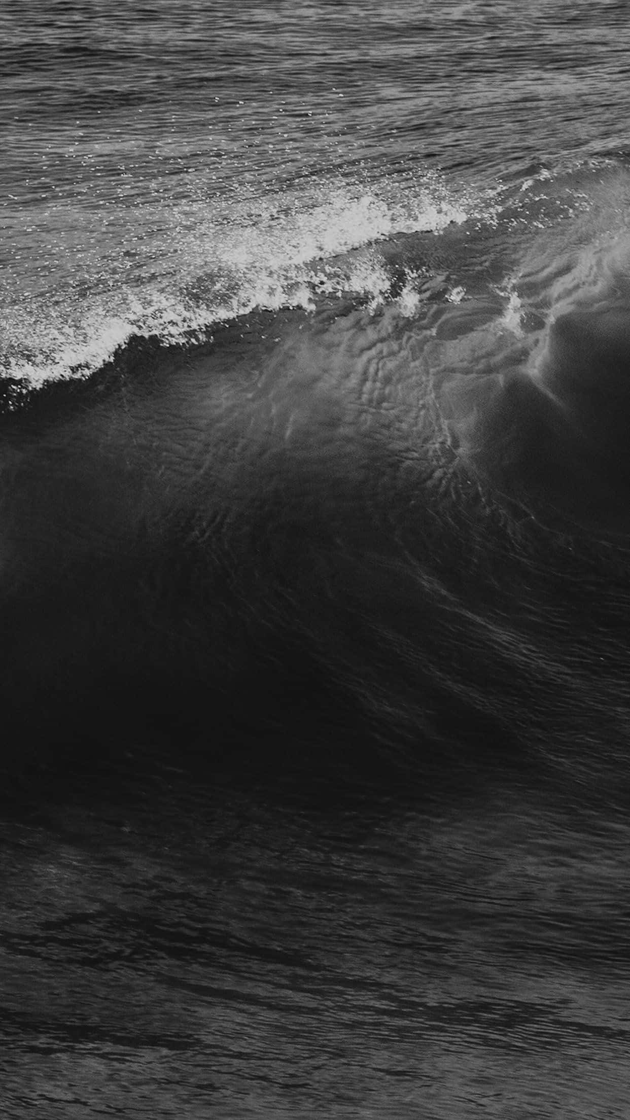 Dark Ocean, monochrome, ocean wave, Full HD Phone Wallpaper