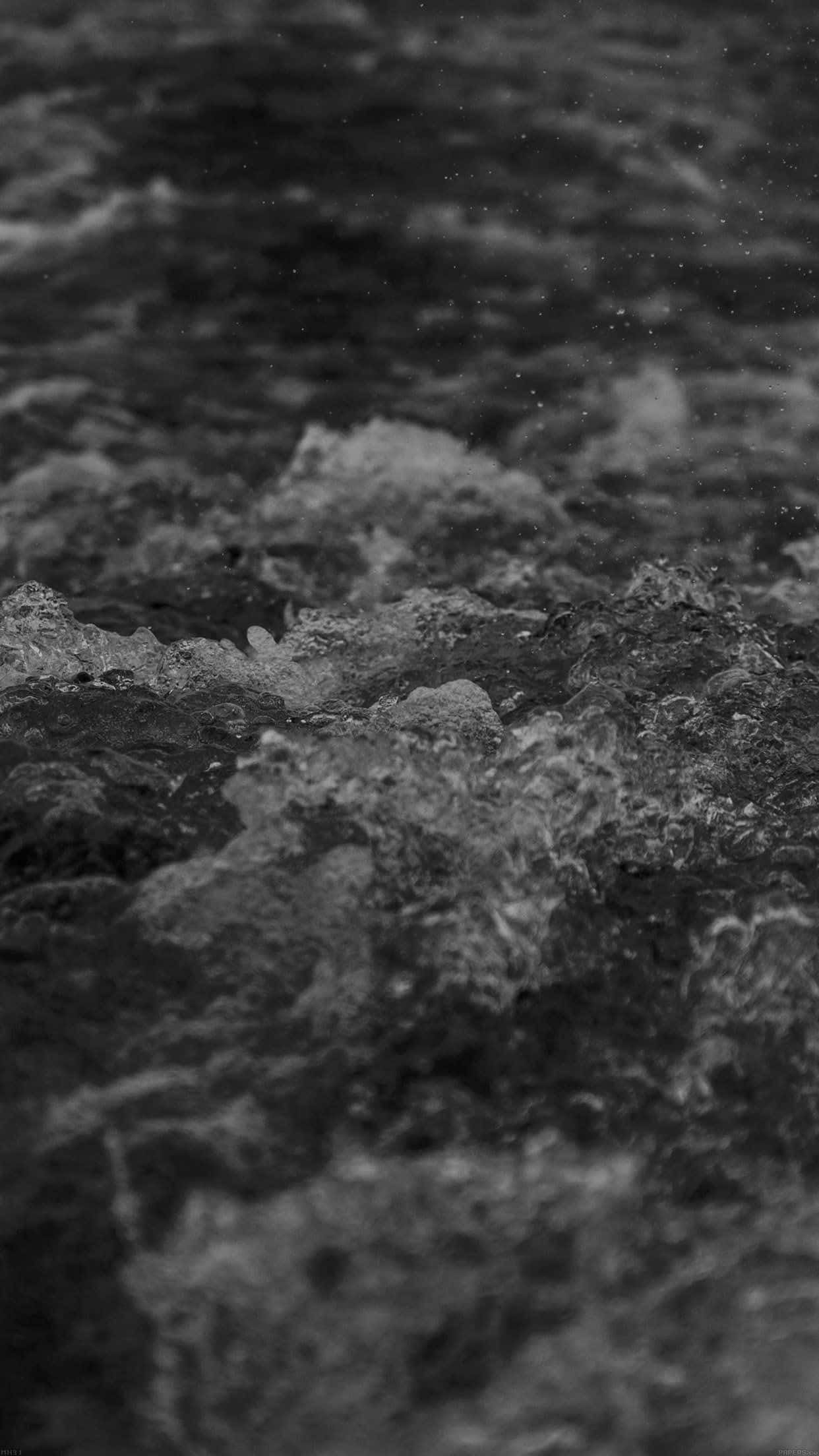 Dark Ocean, monochrome, turbulent water, Full HD Phone Wallpaper
