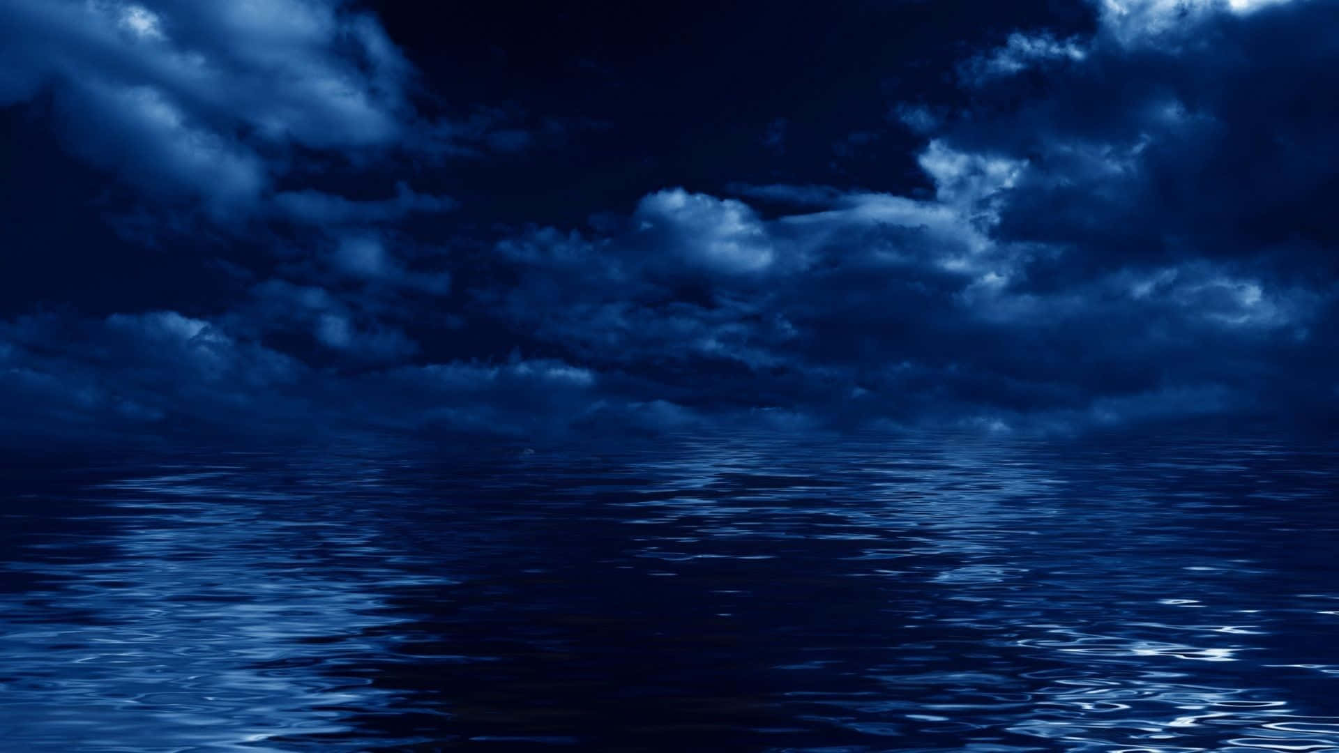Dark Ocean, dark blue ocean, stormy sky, Full HD Desktop Wallpaper
