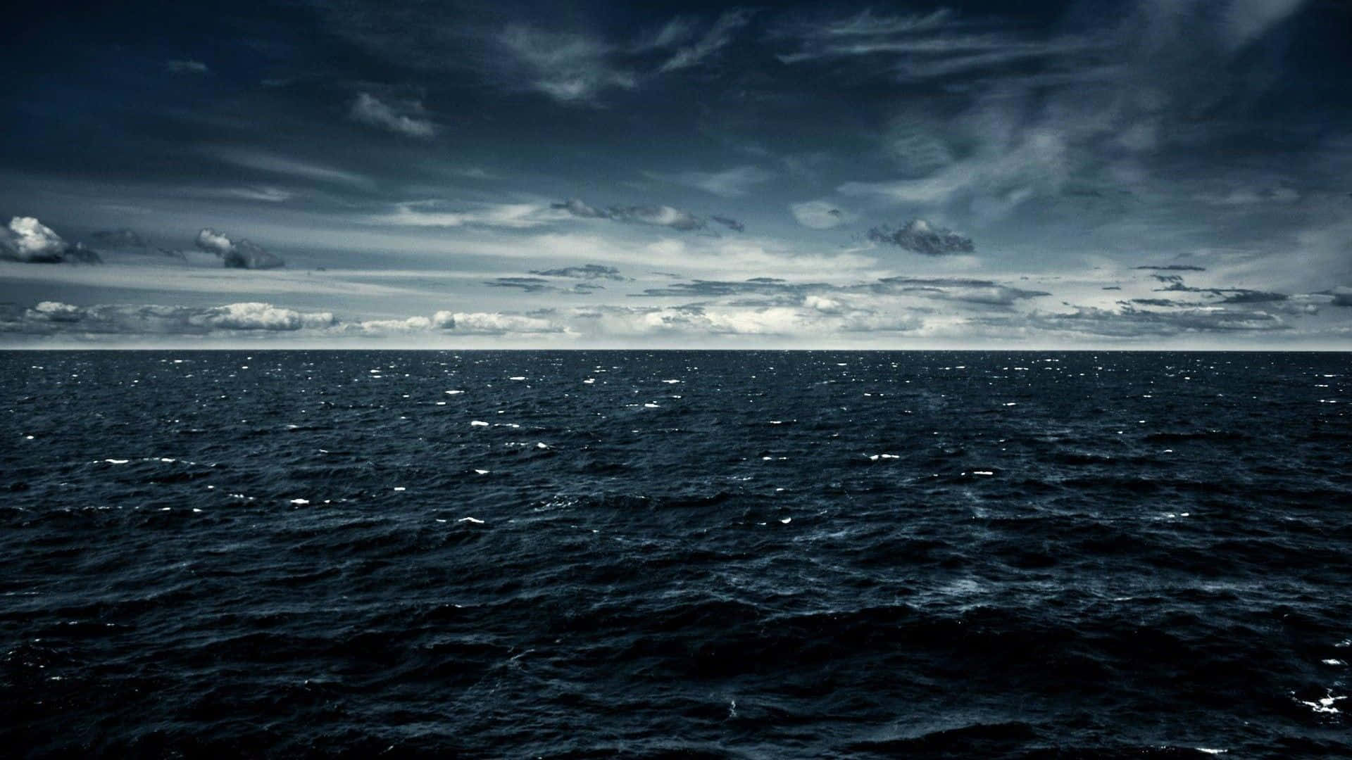 Dark Ocean, brooding sky, choppy waters, Full HD Desktop Wallpaper