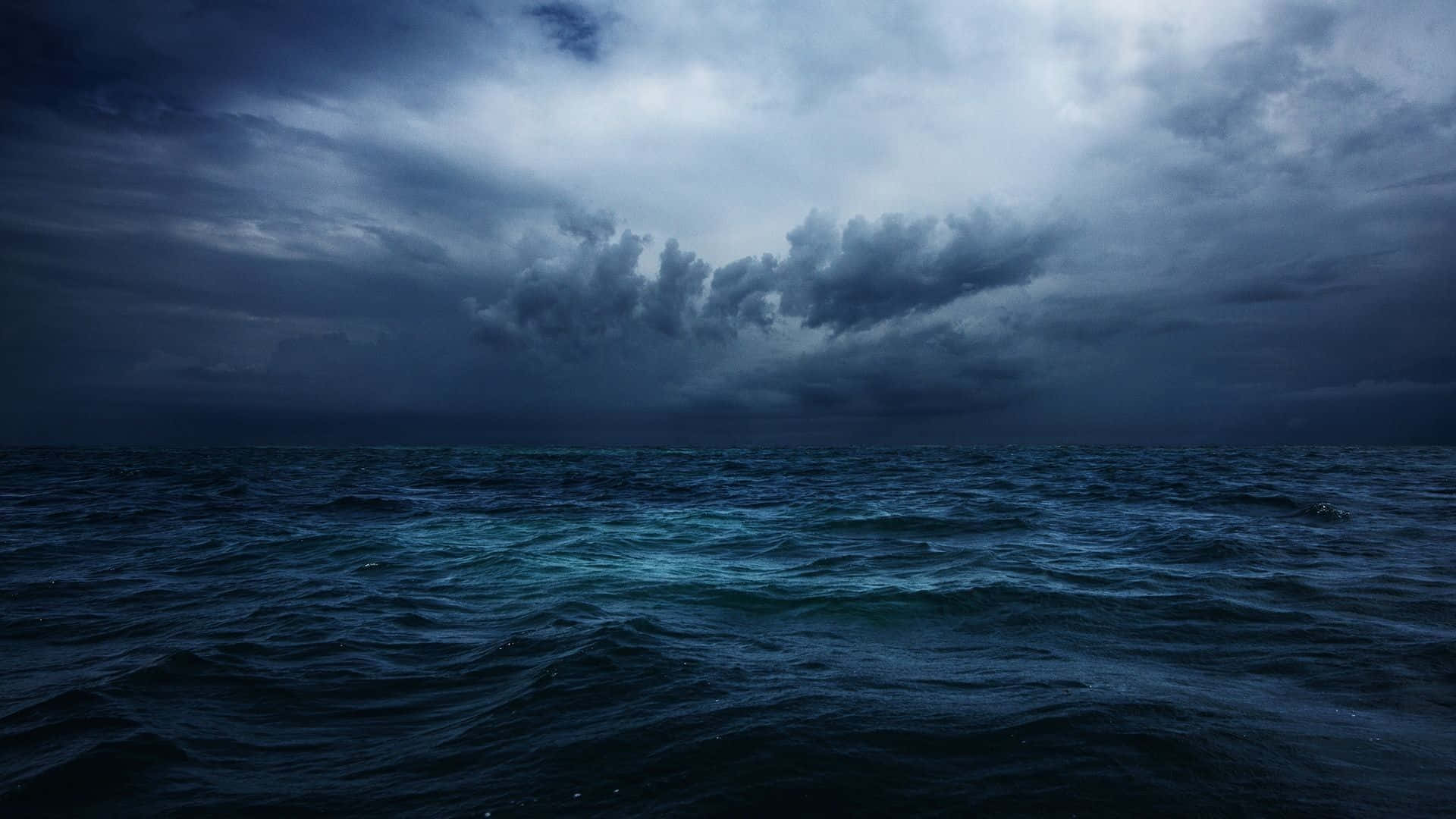 Dark Ocean, stormy ocean, heavy dark sky, Full HD Desktop Wallpaper