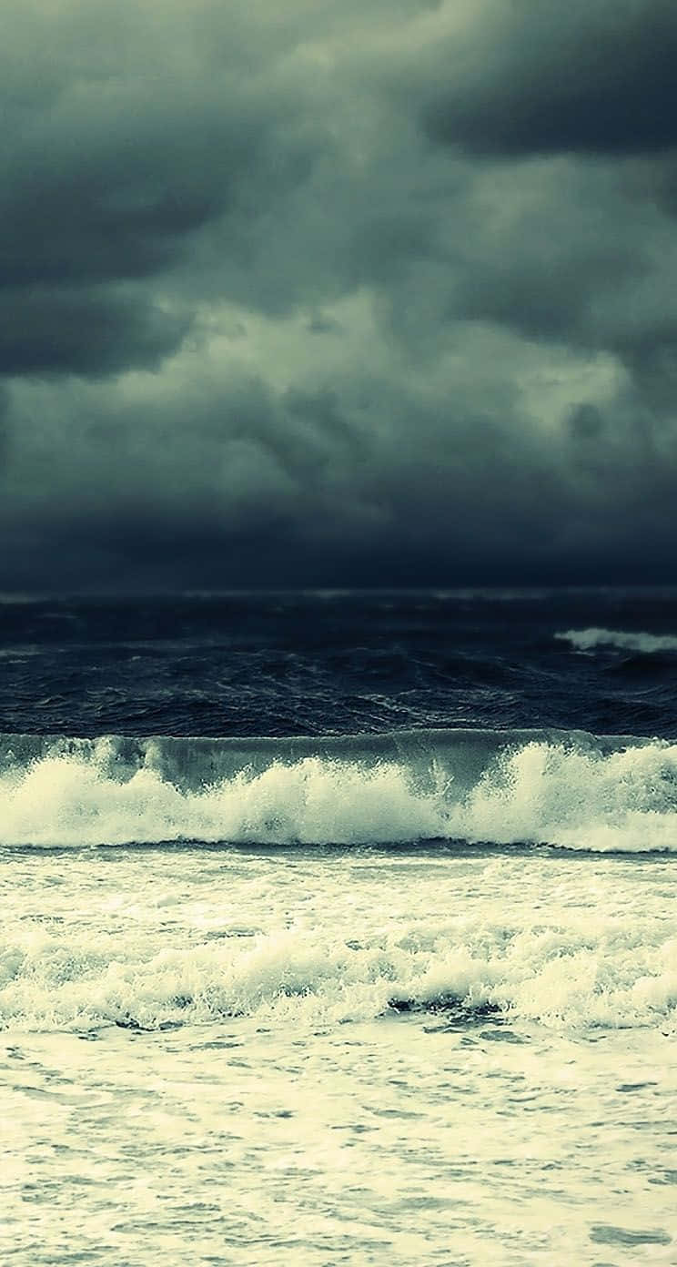 Dark Ocean, stormy ocean, crashing waves, HD Phone Wallpaper