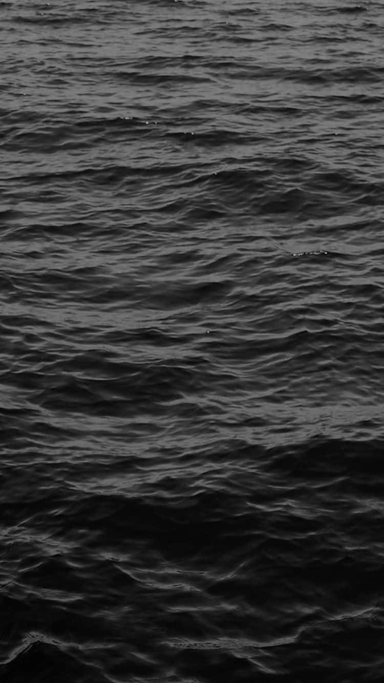 Dark Ocean, monochrome, textured ocean waves, HD Phone Wallpaper