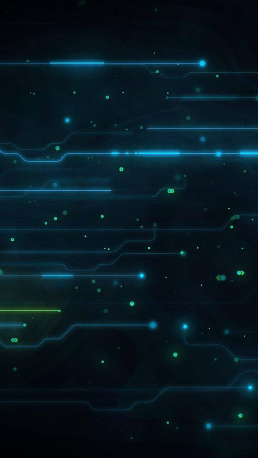 Dark Phone, blue circuit lights, glowing blue, Full HD Phone Wallpaper