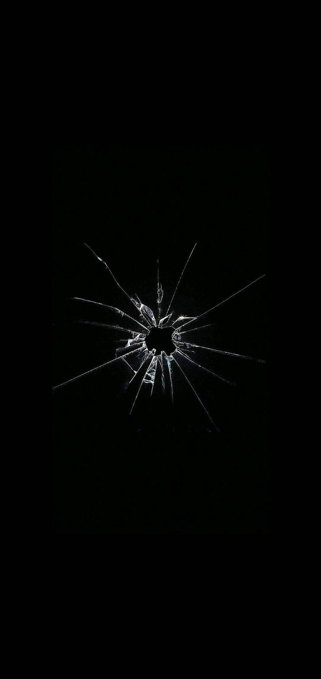 Dark Phone, bullet hole, cracked glass, Full HD Phone Wallpaper
