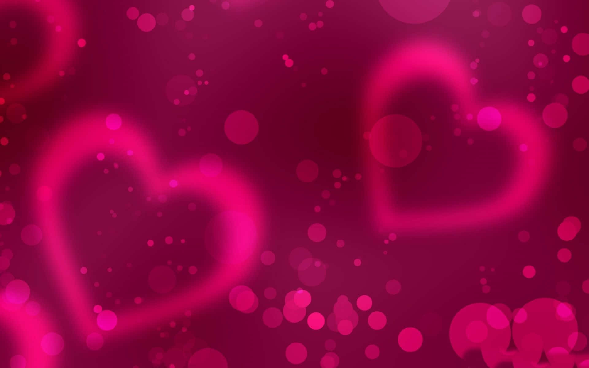 Pink Valentine's Day, soft glowing pink hearts, sparkling bokeh lights, Full HD Desktop Wallpaper