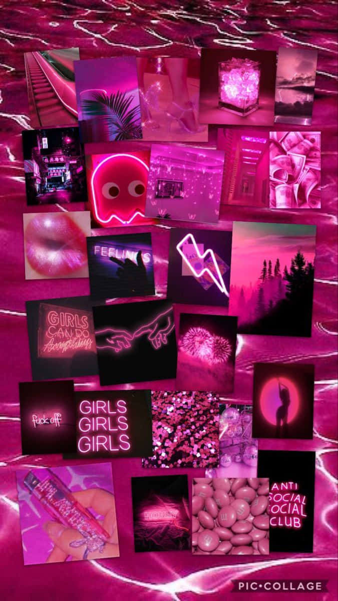 vibrant pink, neon imagery, shimmering magenta background, SD Phone Wallpaper