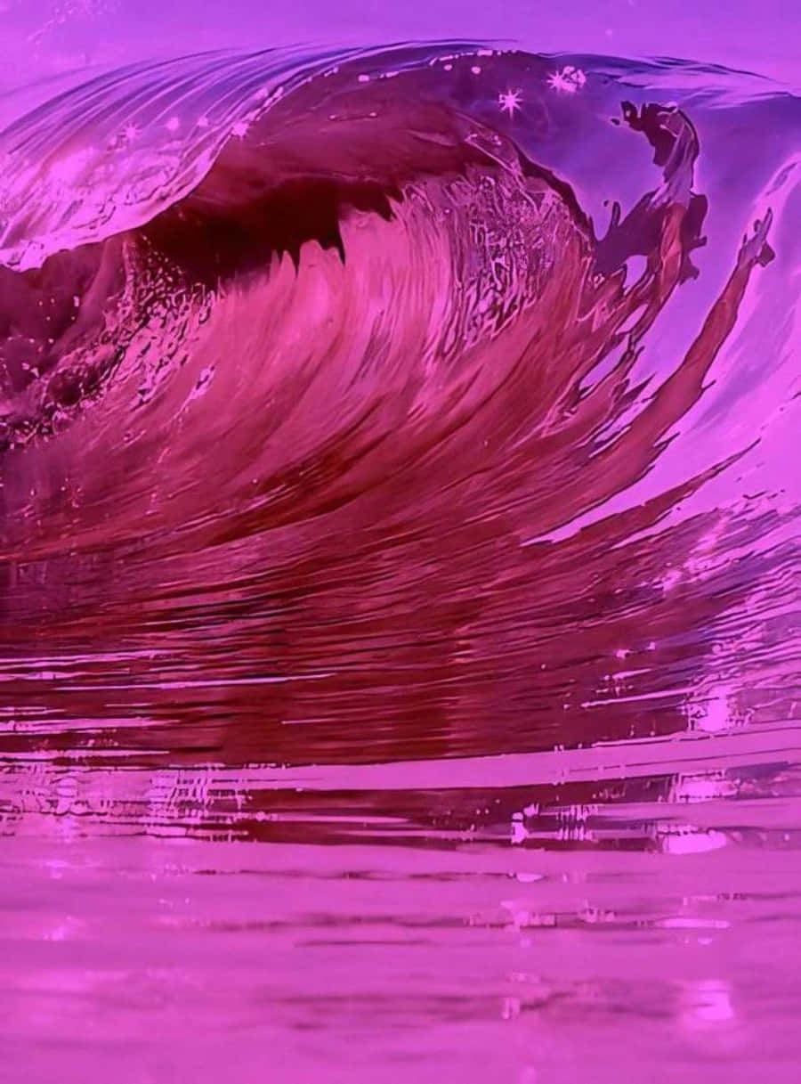 Aesthetic Dark Pink Ocean Wave, vibrant magenta, fuchsia, SD Phone Wallpaper