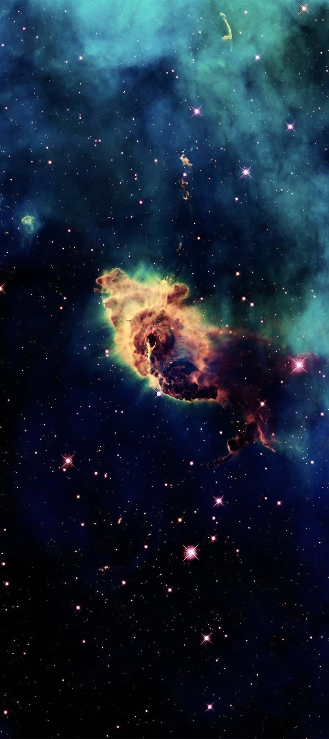 Pixel 9, cosmic nebula, fiery orange, Full HD Phone Wallpaper