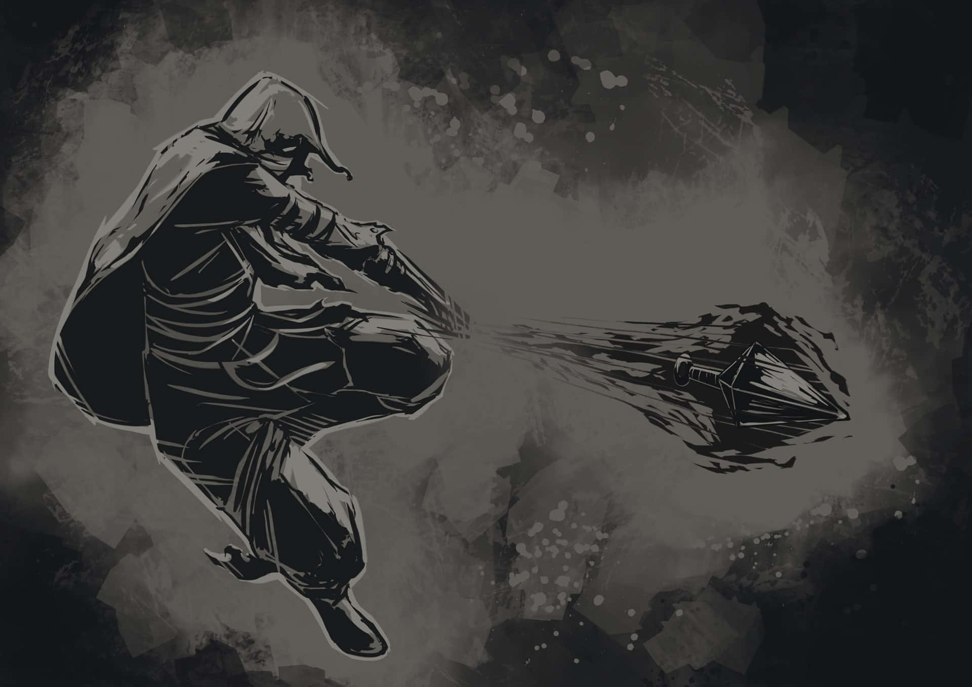 Dark Power, hooded assassin, dagger, Full HD Desktop Wallpaper