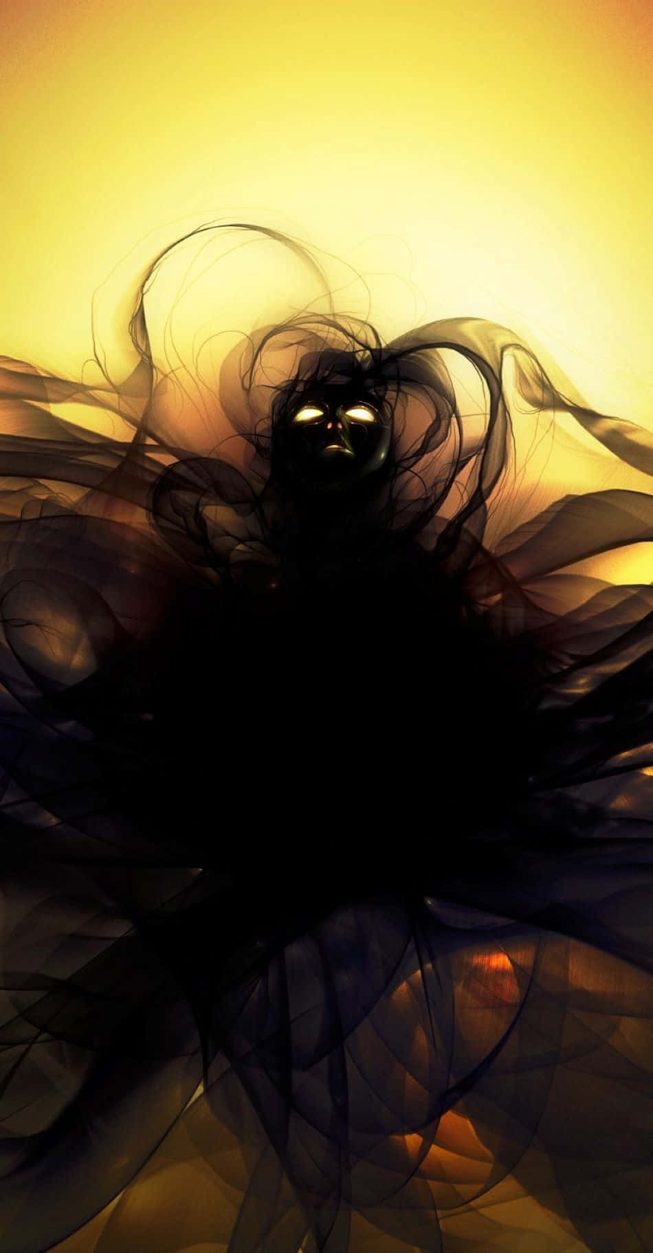 Dark Power 950 x 1821, glowing eyes, dark, swirling silhouette, HD Phone Wallpaper