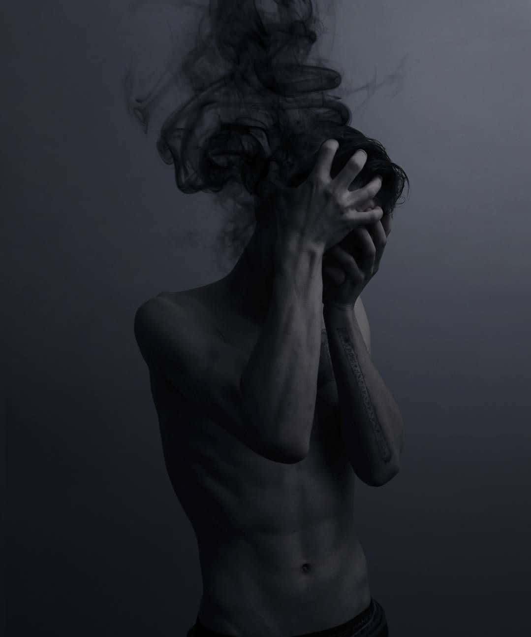 Dark Power, dark smoke, muted gray backdrop, HD Phone Wallpaper