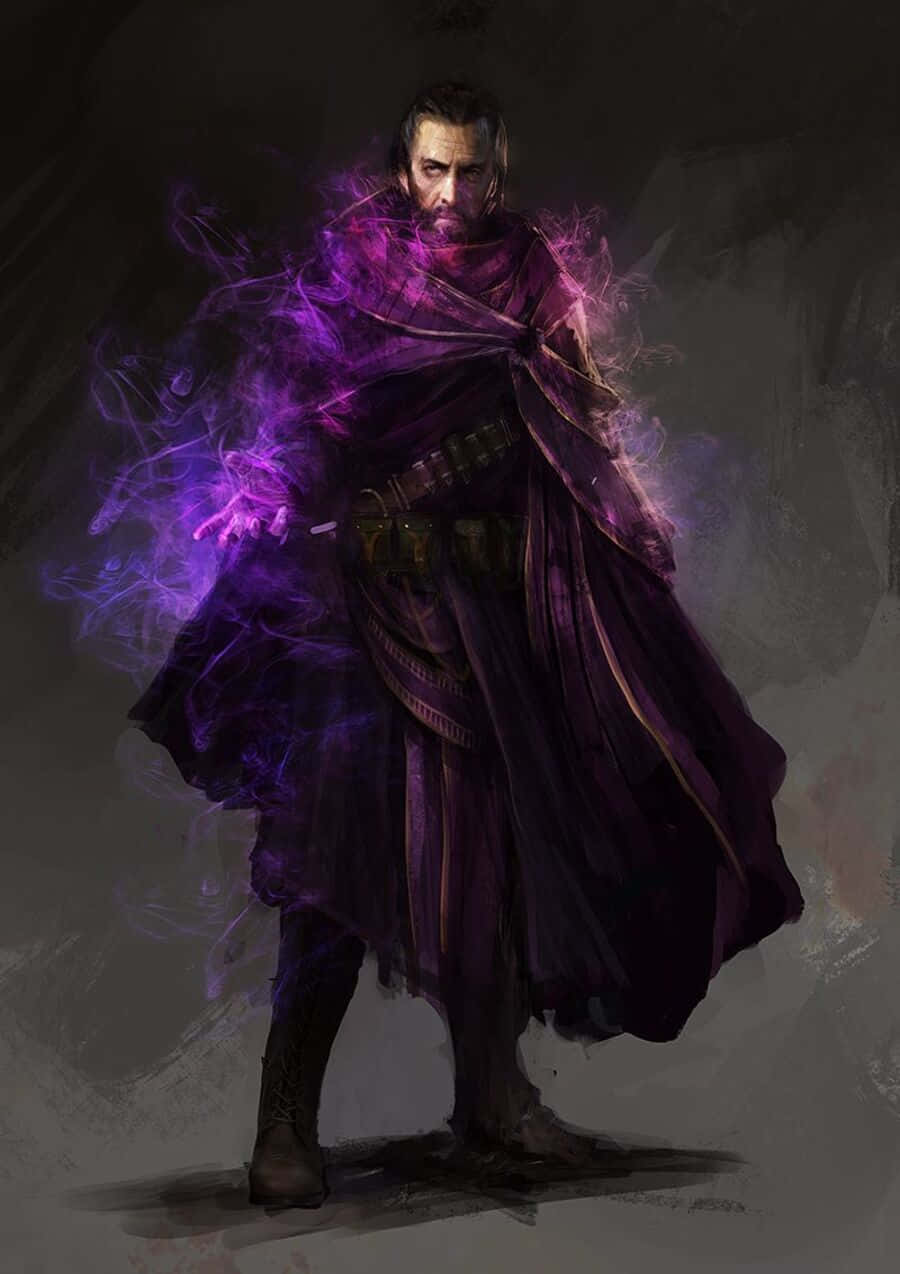 Dark Power, sorcerer, purple energy, SD Phone Wallpaper