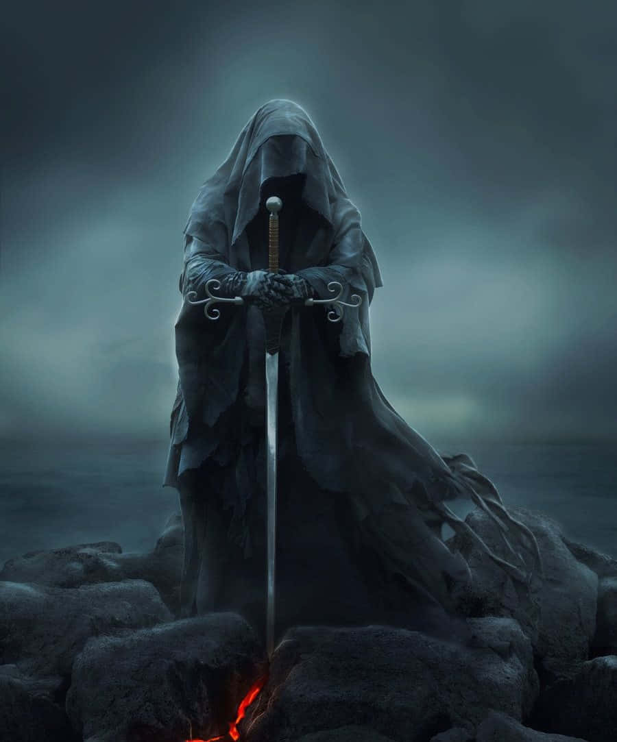 Dark Power 900, 1083, hooded figure, SD Phone Wallpaper