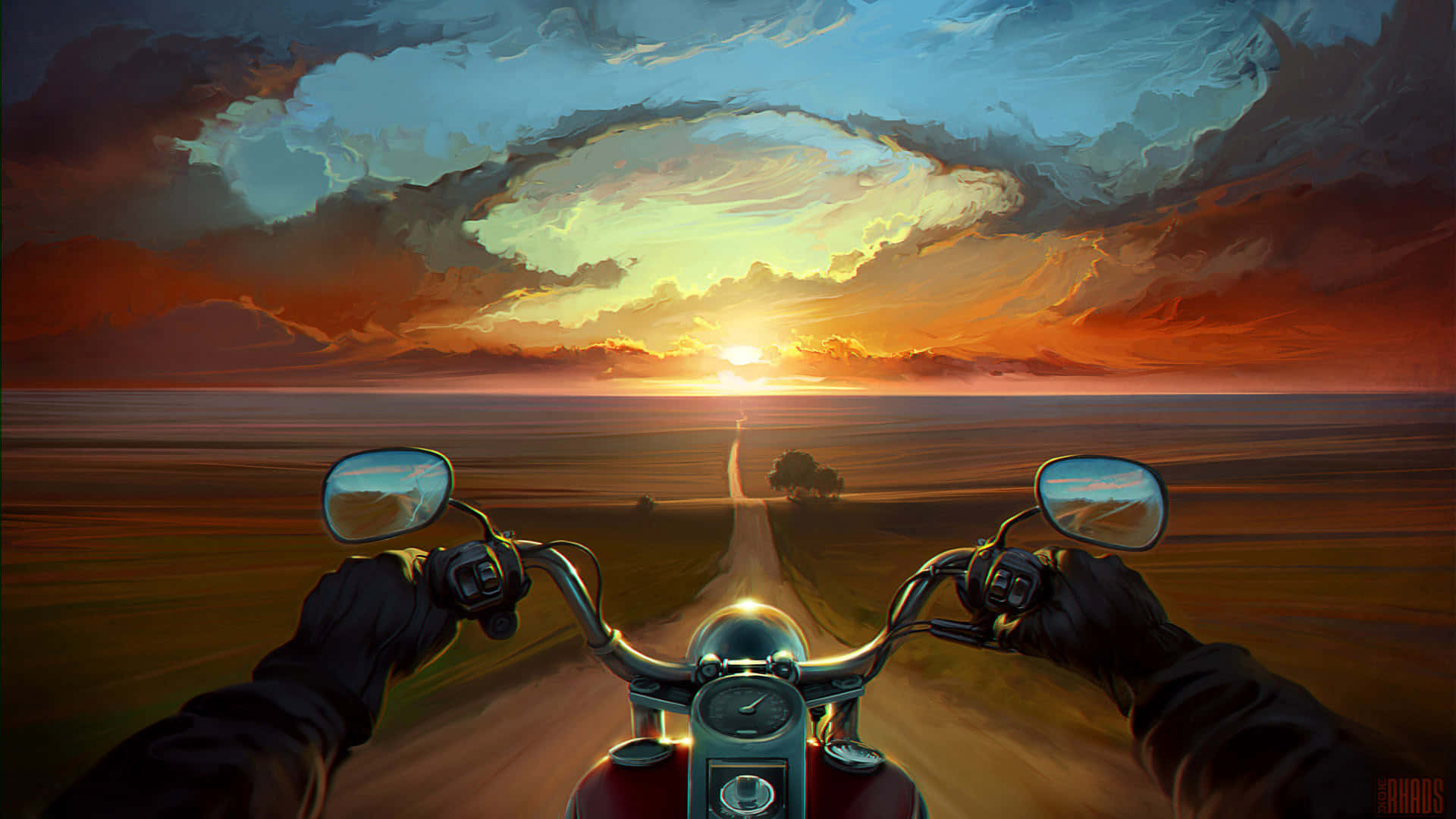 dark psychedelic hd, 1920 x 1080, motorcycle, Full HD Desktop Wallpaper