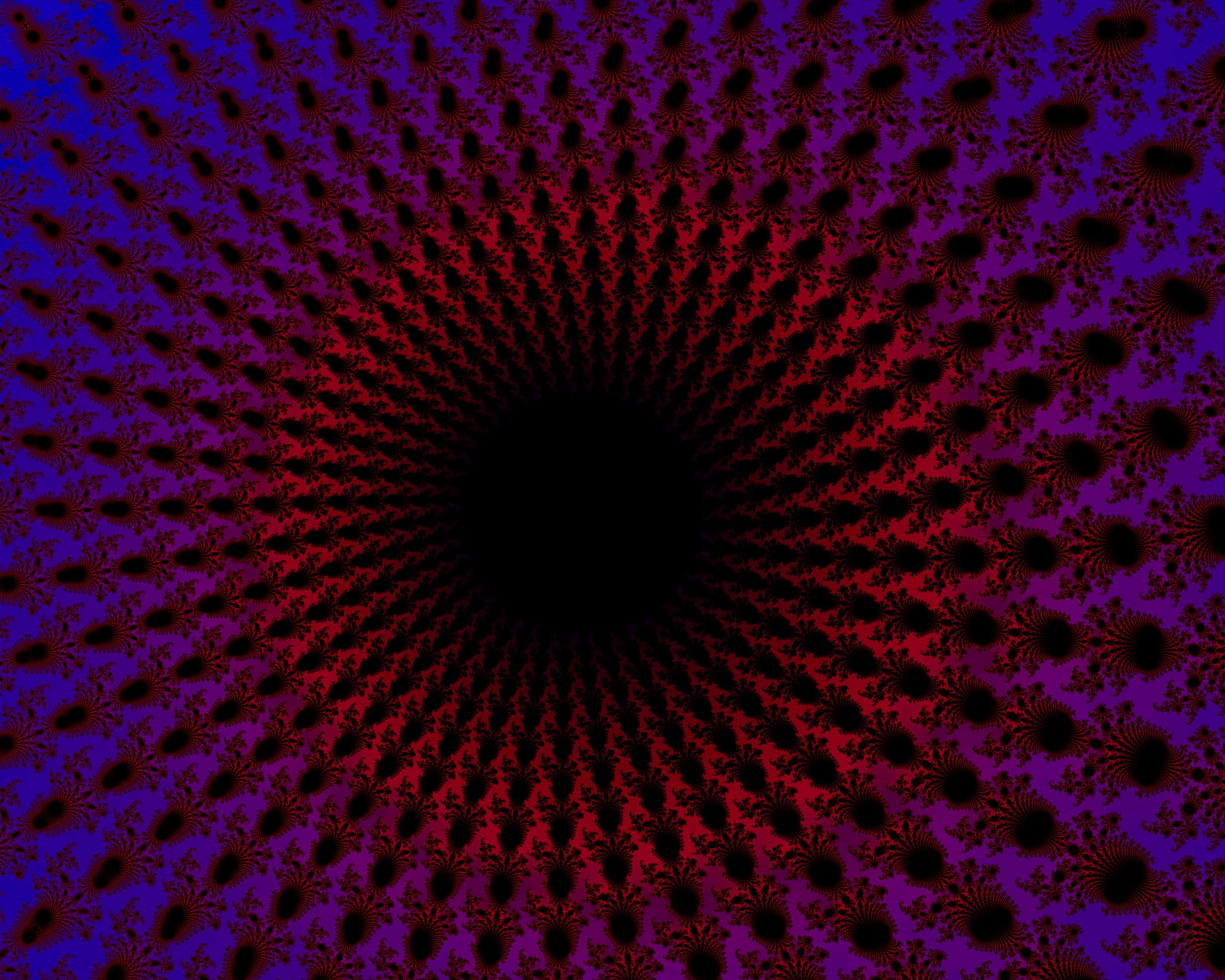 blue and red spiral pattern, black background, hypnotic fractal pattern, 2K Desktop Wallpaper