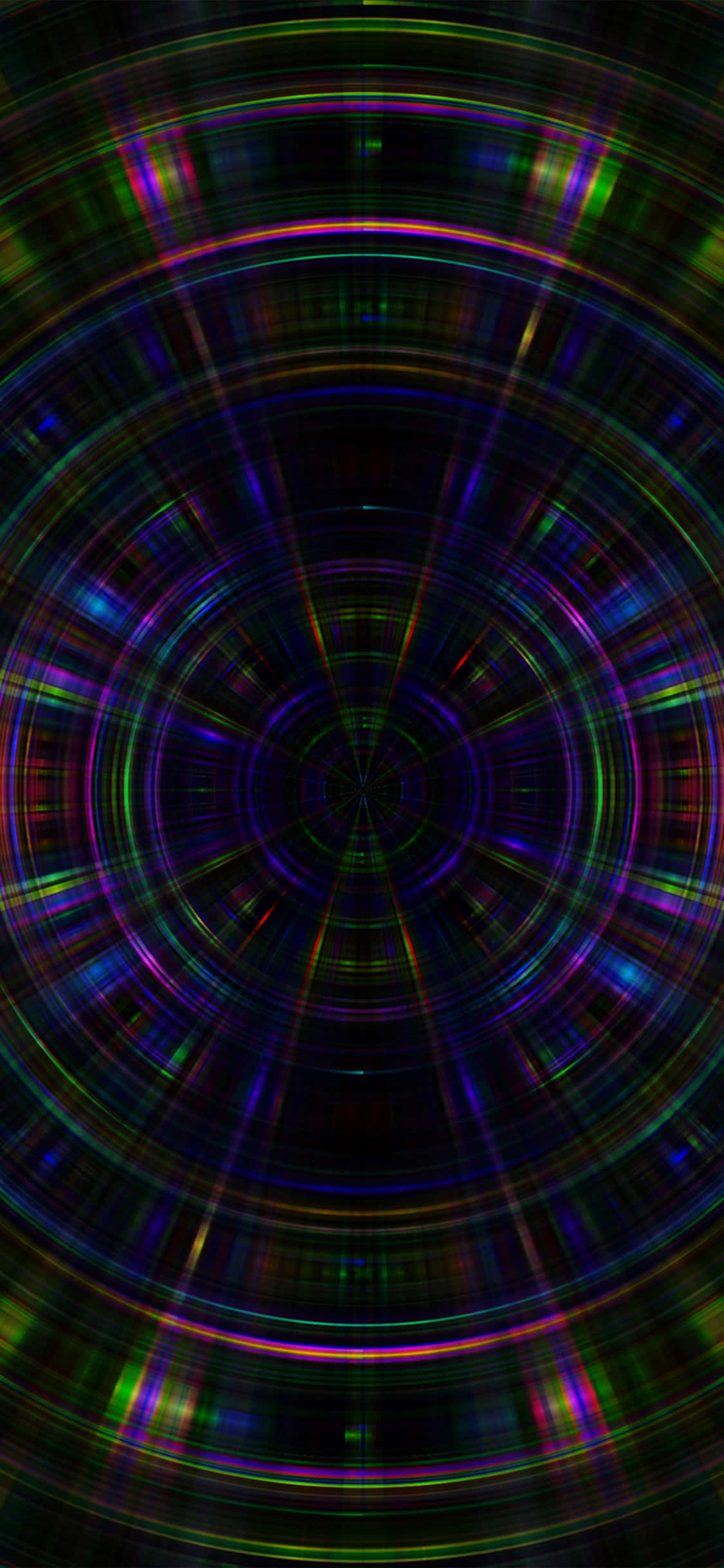Dark Psychedelic, neon light, concentric rings, Full HD Phone Wallpaper
