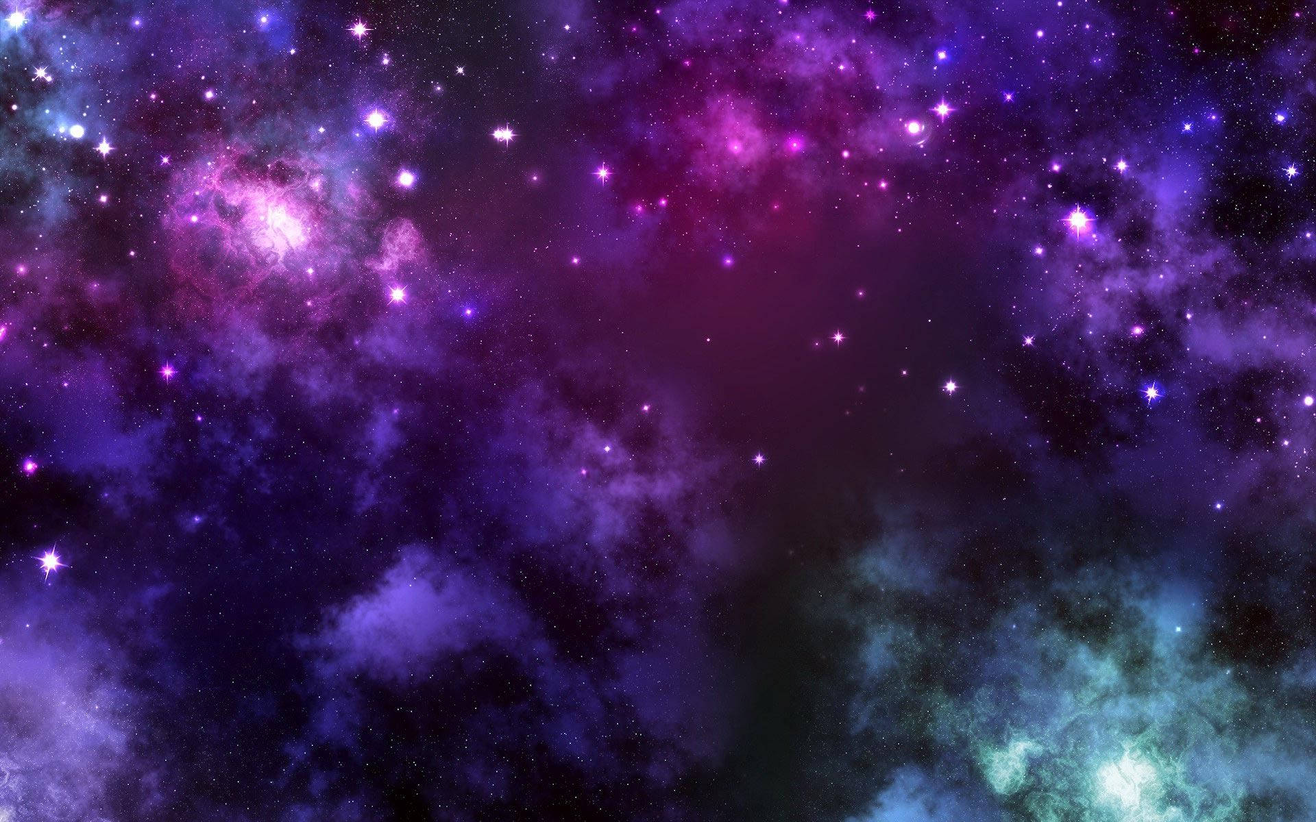 Green And Purple Pastel Galaxy, vibrant cosmic nebula, purple pink, Full HD Desktop Wallpaper