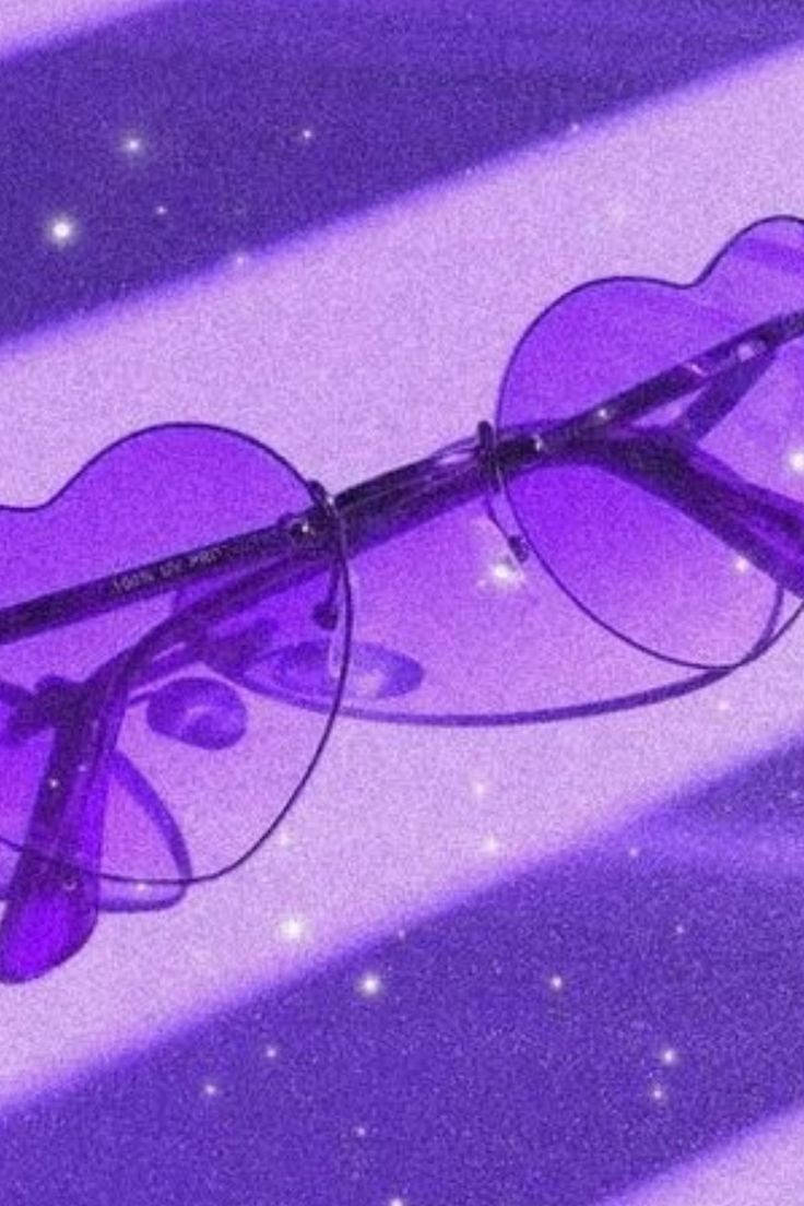 Dark Purple Aesthetic, heart shade, purple heart-shaped sunglasses, SD Phone Wallpaper