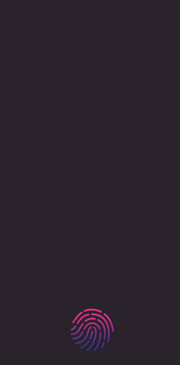 purple fingerprint icon, glowing pink and purple, dark background, HD Phone Wallpaper