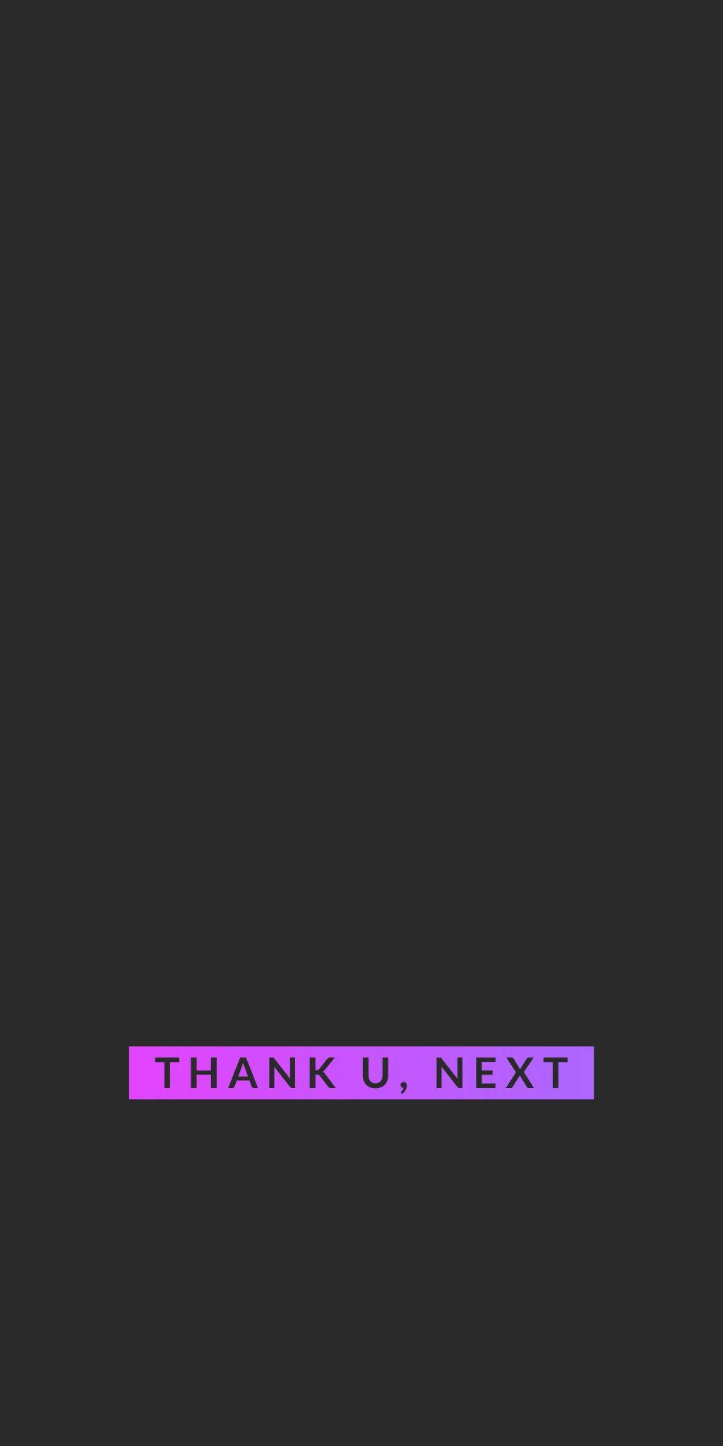 THANK U, NEXT, vibrant purple gradient rectangle, bold white letters, Full HD Phone Wallpaper