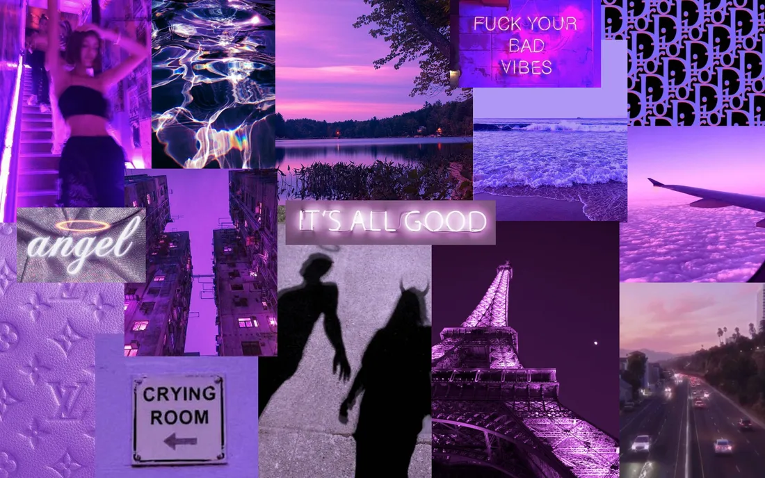 Dark Purple Collage Aesthetic