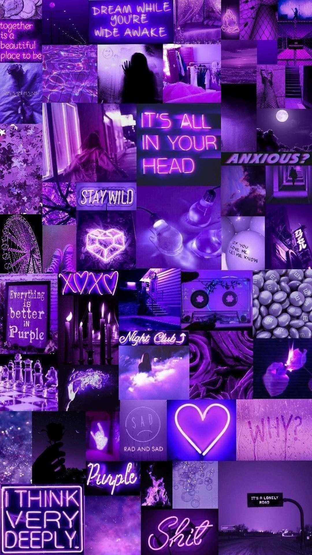 purple neon aesthetic, neon text quotes, silhouettes, Full HD Phone Wallpaper