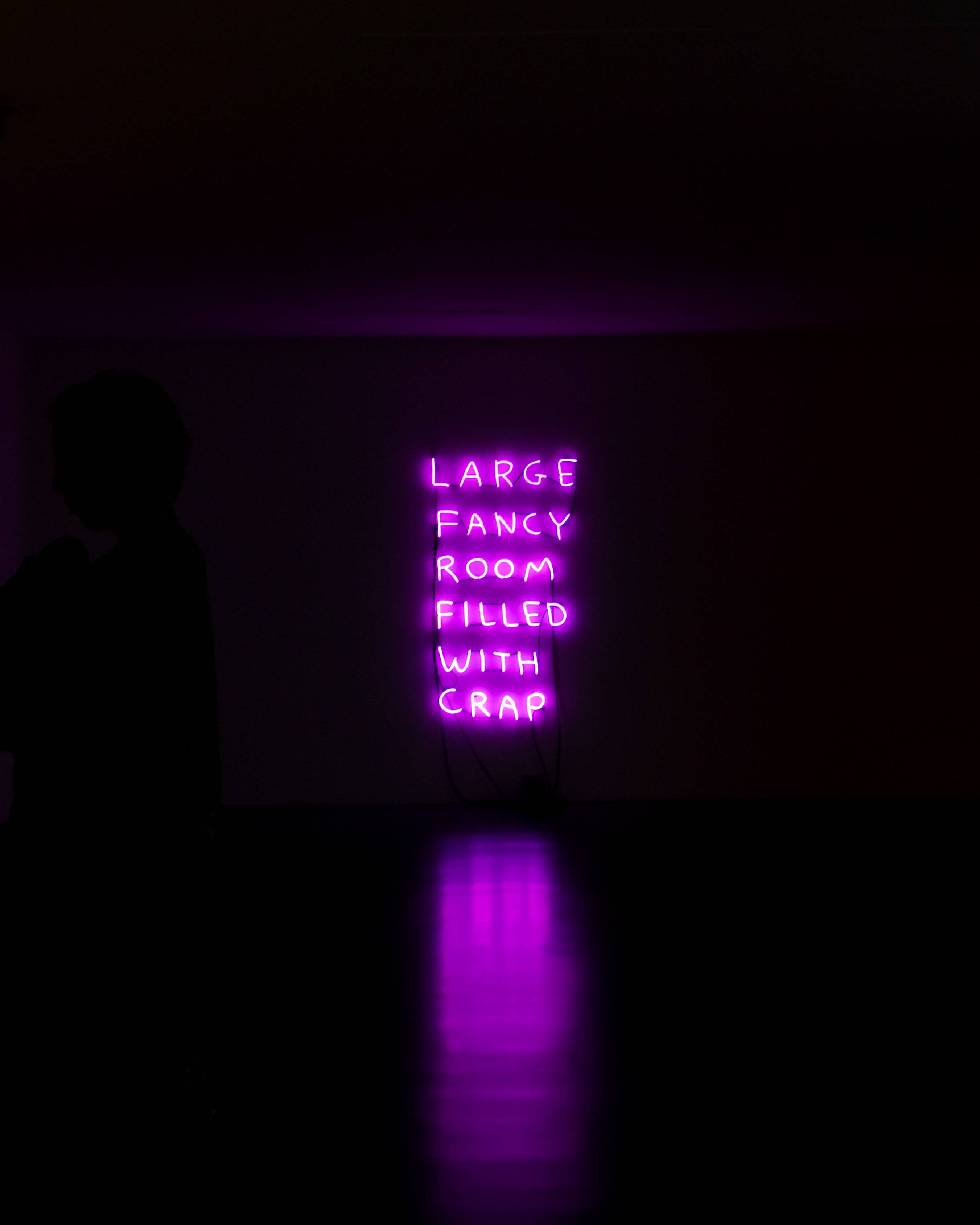 Neon Sign, Dark Purple, LARGE FANCY ROOM FILLED WITH CRAP, 2K Phone Wallpaper