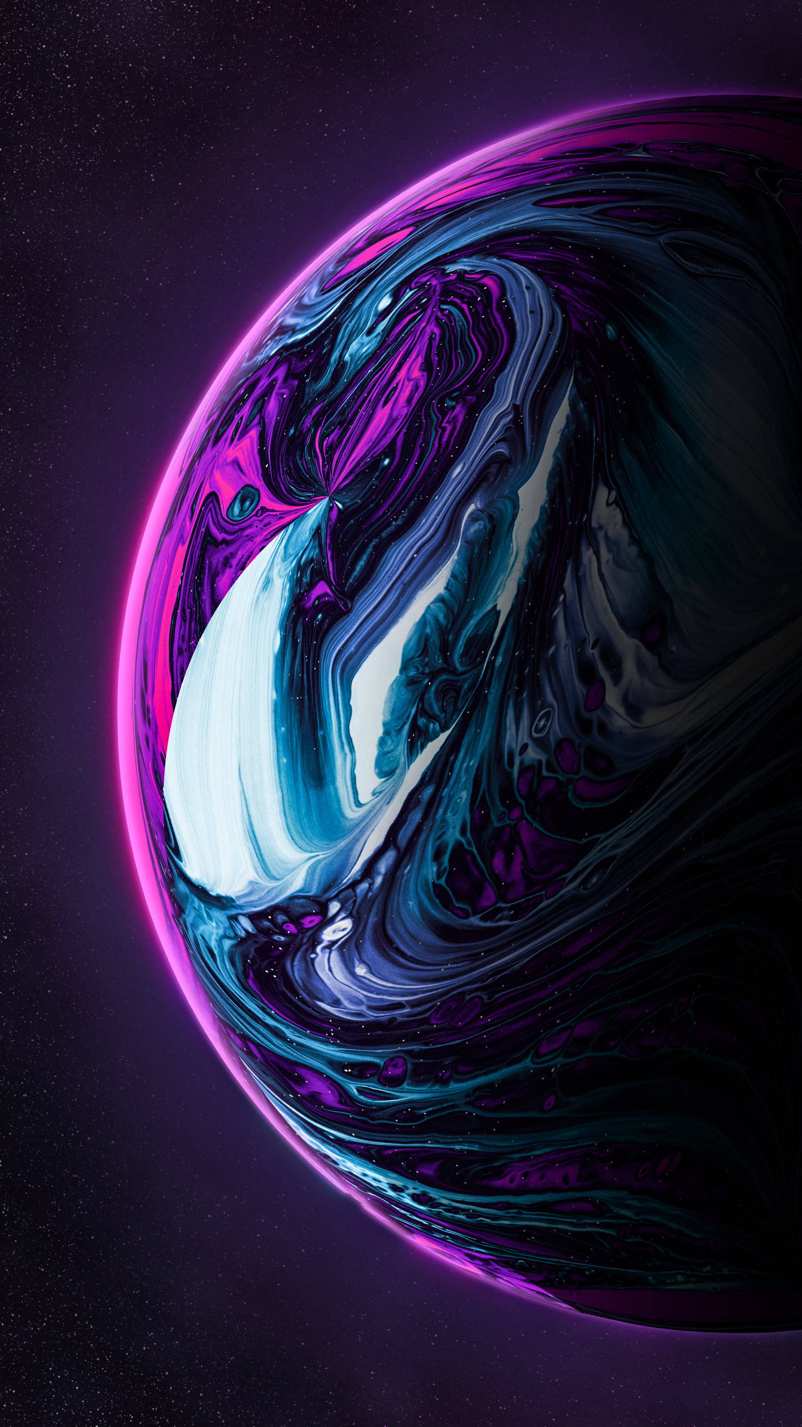 Colorful Fluid Planet, dark purple, vibrant purple, 2K Phone Wallpaper