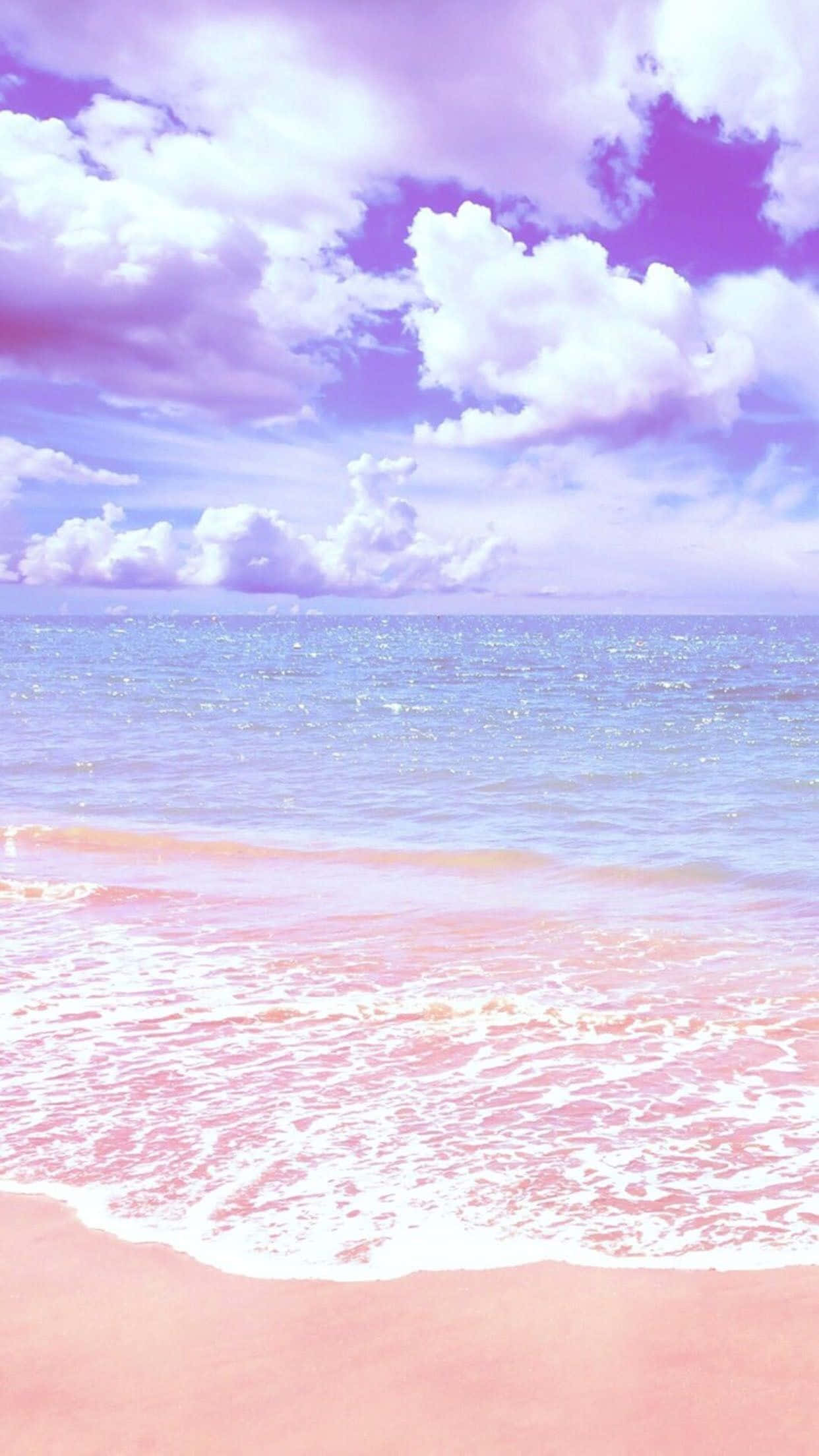 purple pastel iPhone, pink sand, soft purple sky, Full HD Phone Wallpaper