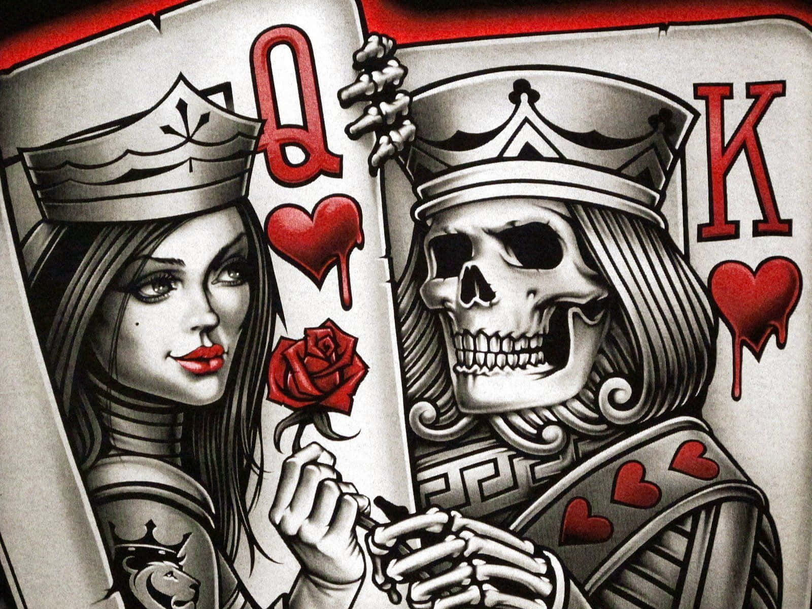 Dark Queen, queen of hearts, rose, HD Desktop Wallpaper