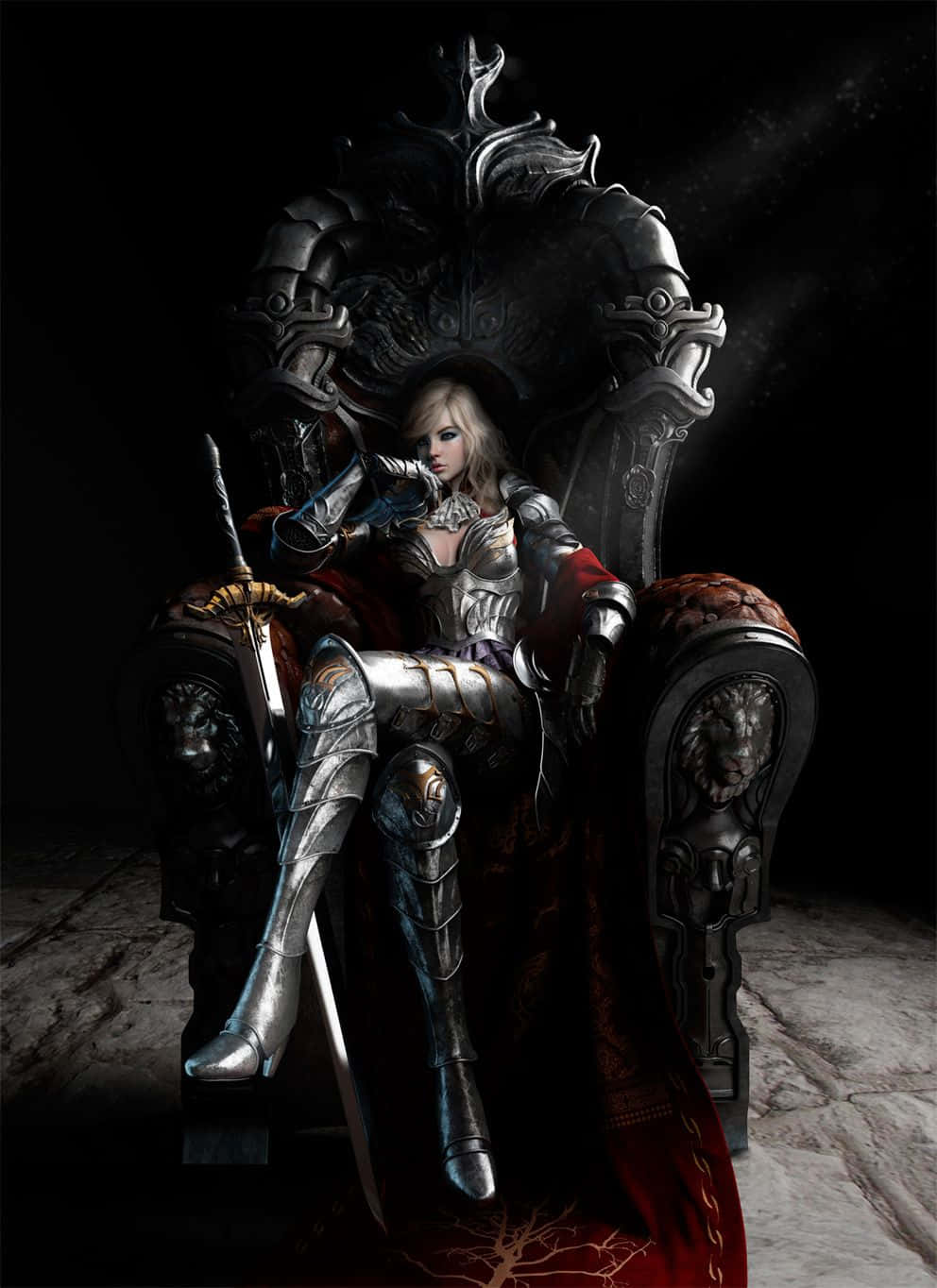 Dark Queen, 992 x 1364, blonde armored warrior queen, HD Phone Wallpaper