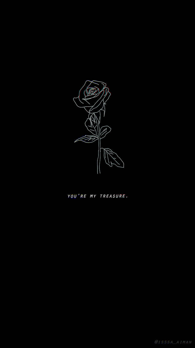 minimalist, white line drawing, rose, HD Phone Wallpaper