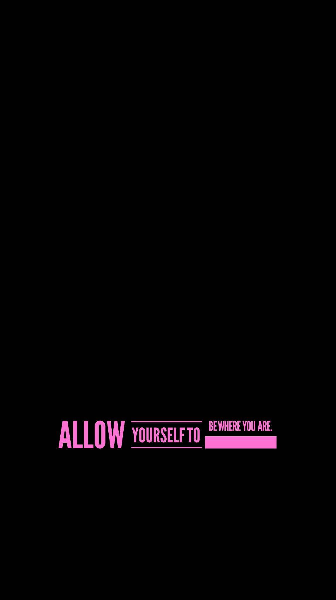 Pink Quote, black background, minimalist design, Full HD Phone Wallpaper