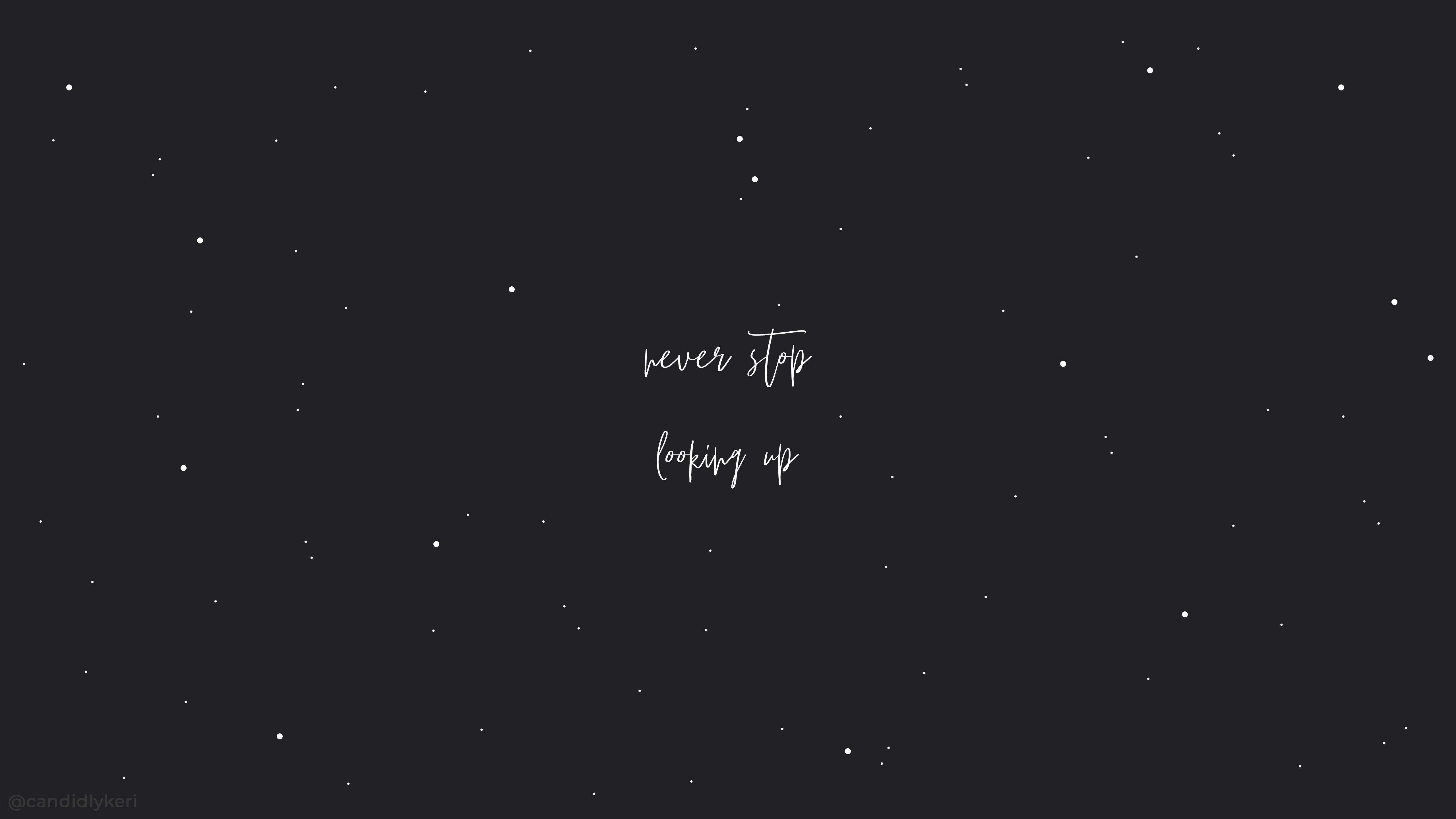 dark sky, white stars, elegant cursive, 5K Desktop Wallpaper