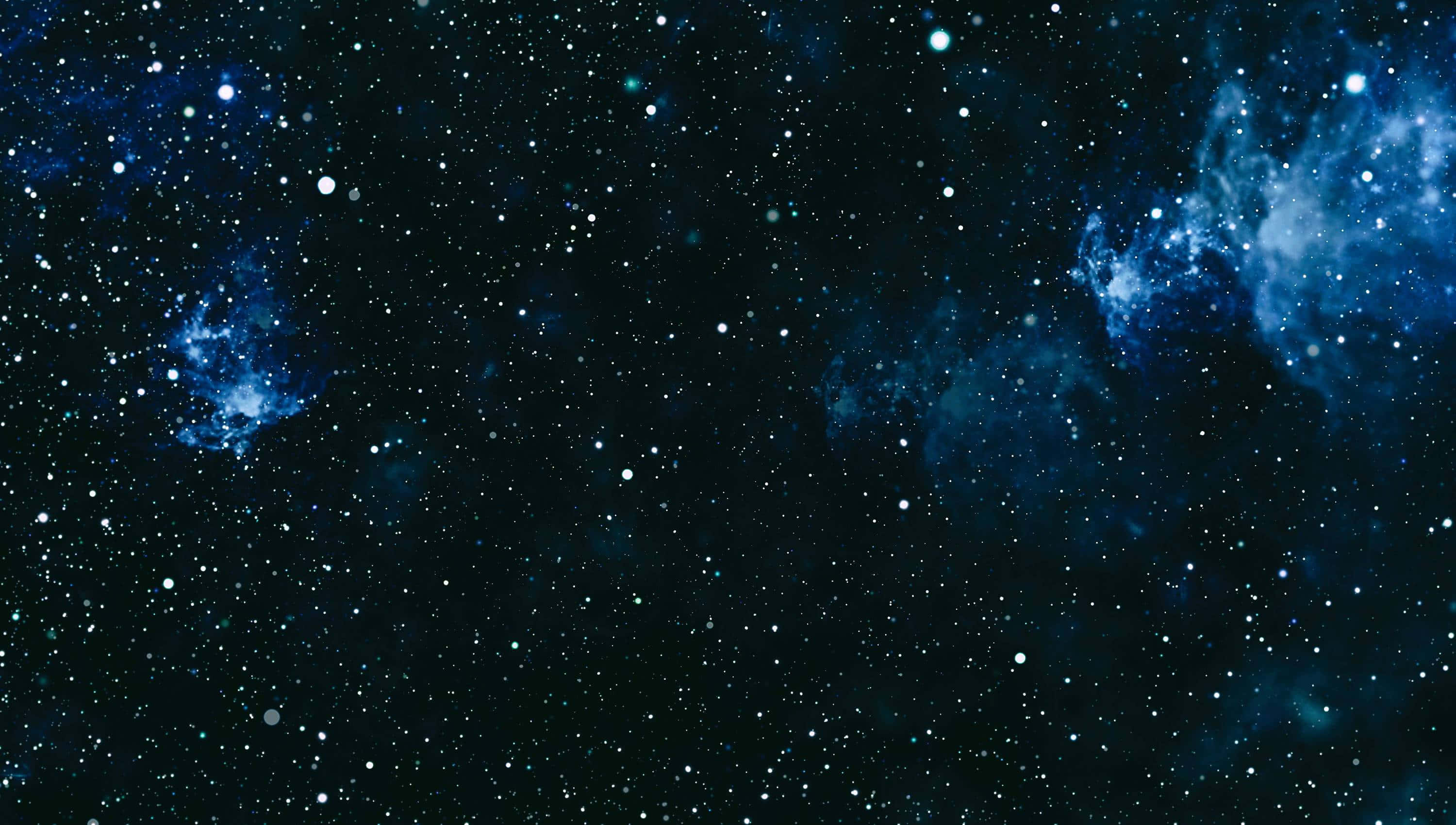 Dark Sky, stars, blue nebulae, 2K Desktop Wallpaper