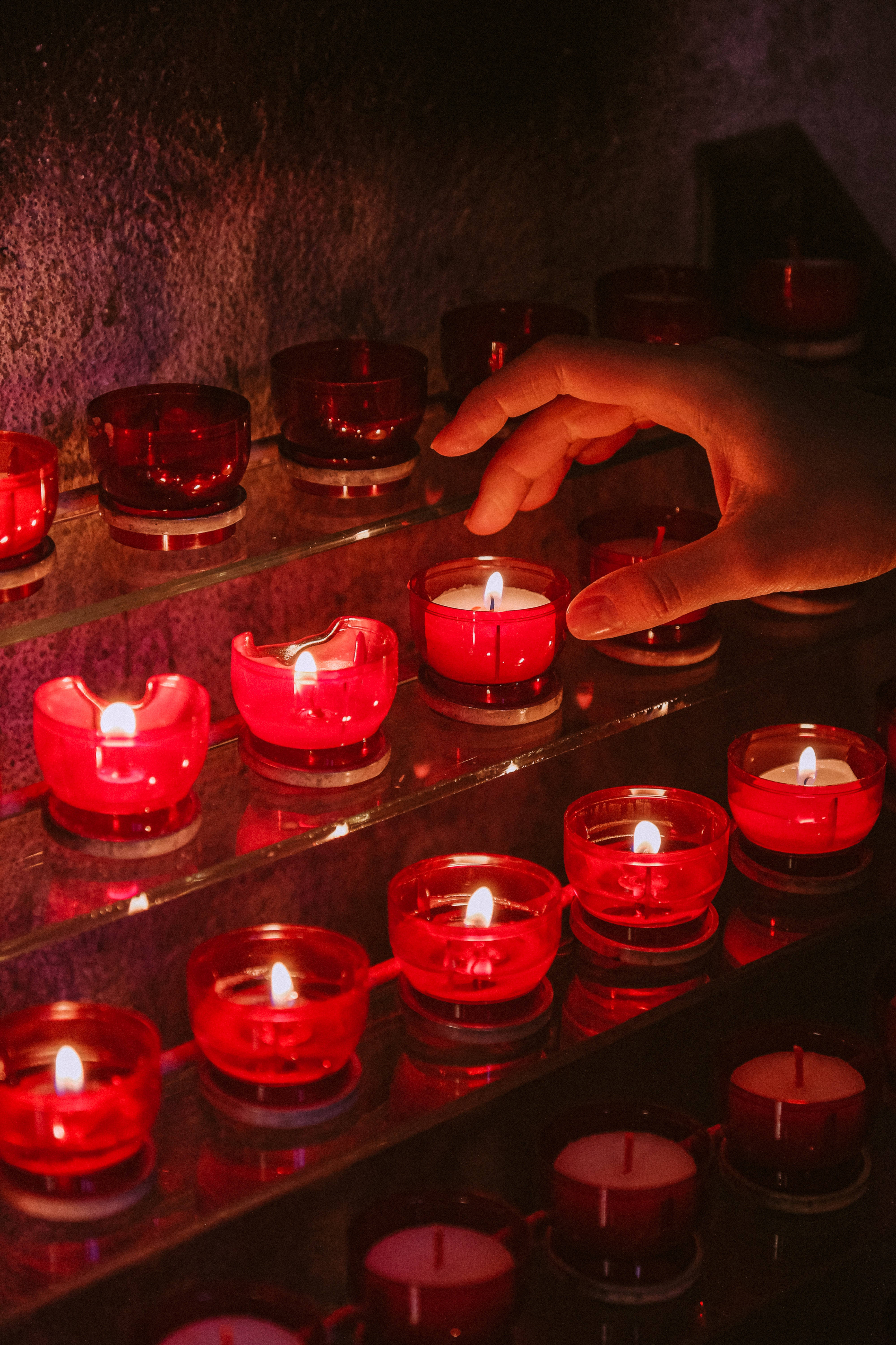 Dark Red, candle, lit red candle, 5K Phone Wallpaper