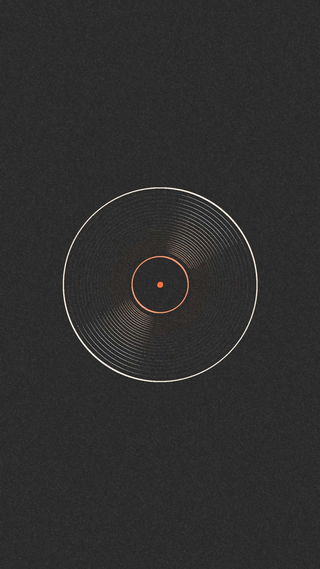 orange circle, glowing orange center, white grooves, Full HD Phone Wallpaper