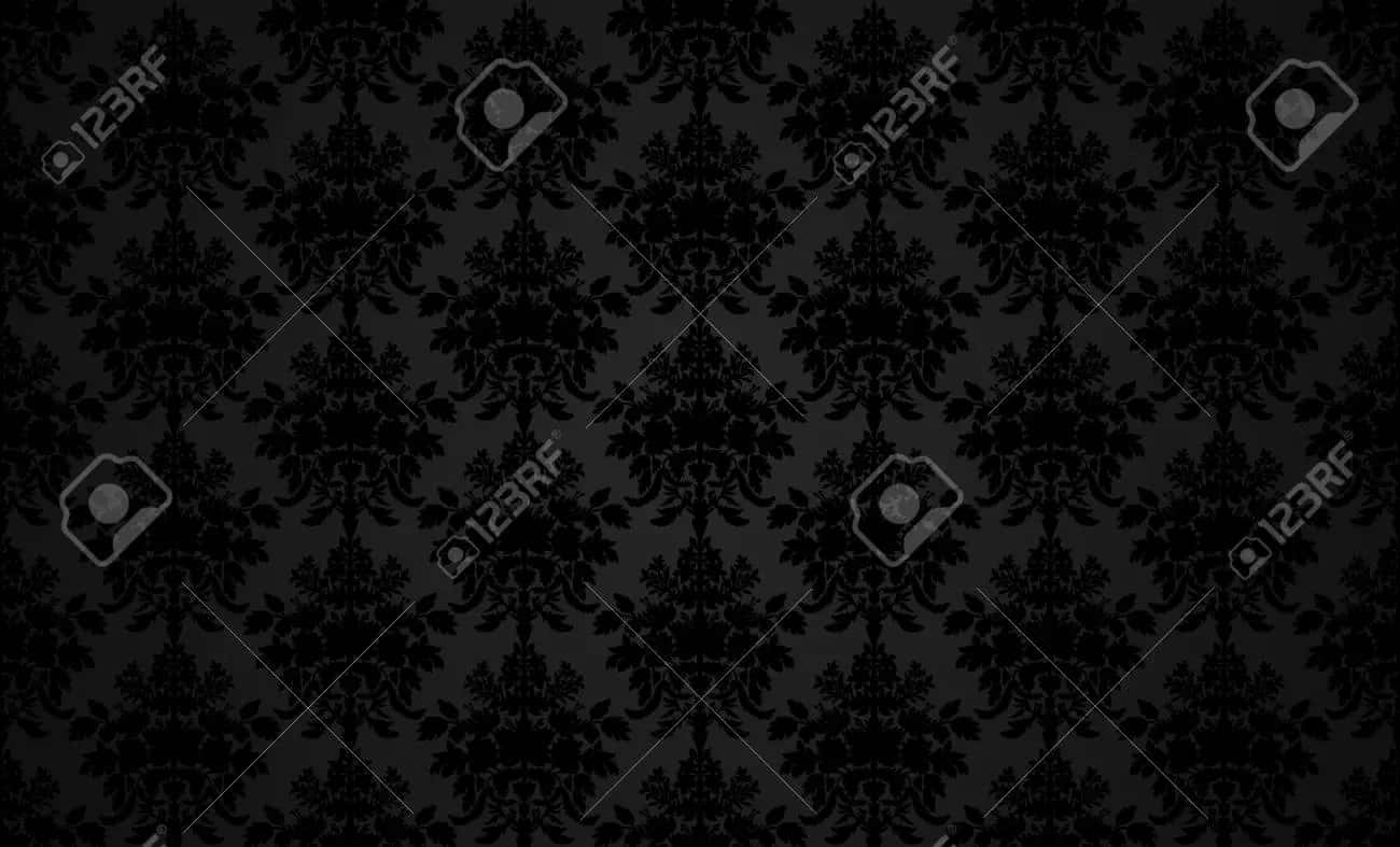 dark retro, 70s fashion, black damask pattern, HD Desktop Wallpaper