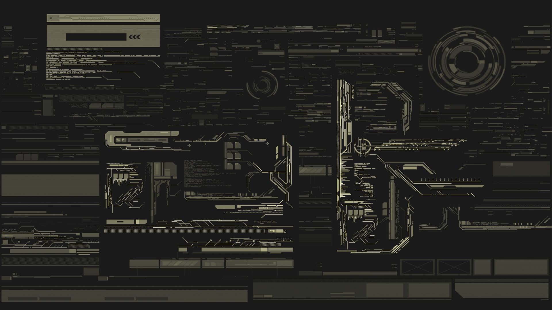 Dark Retro, glowing circuitry, glitchy cyberpunk void, Full HD Desktop Wallpaper